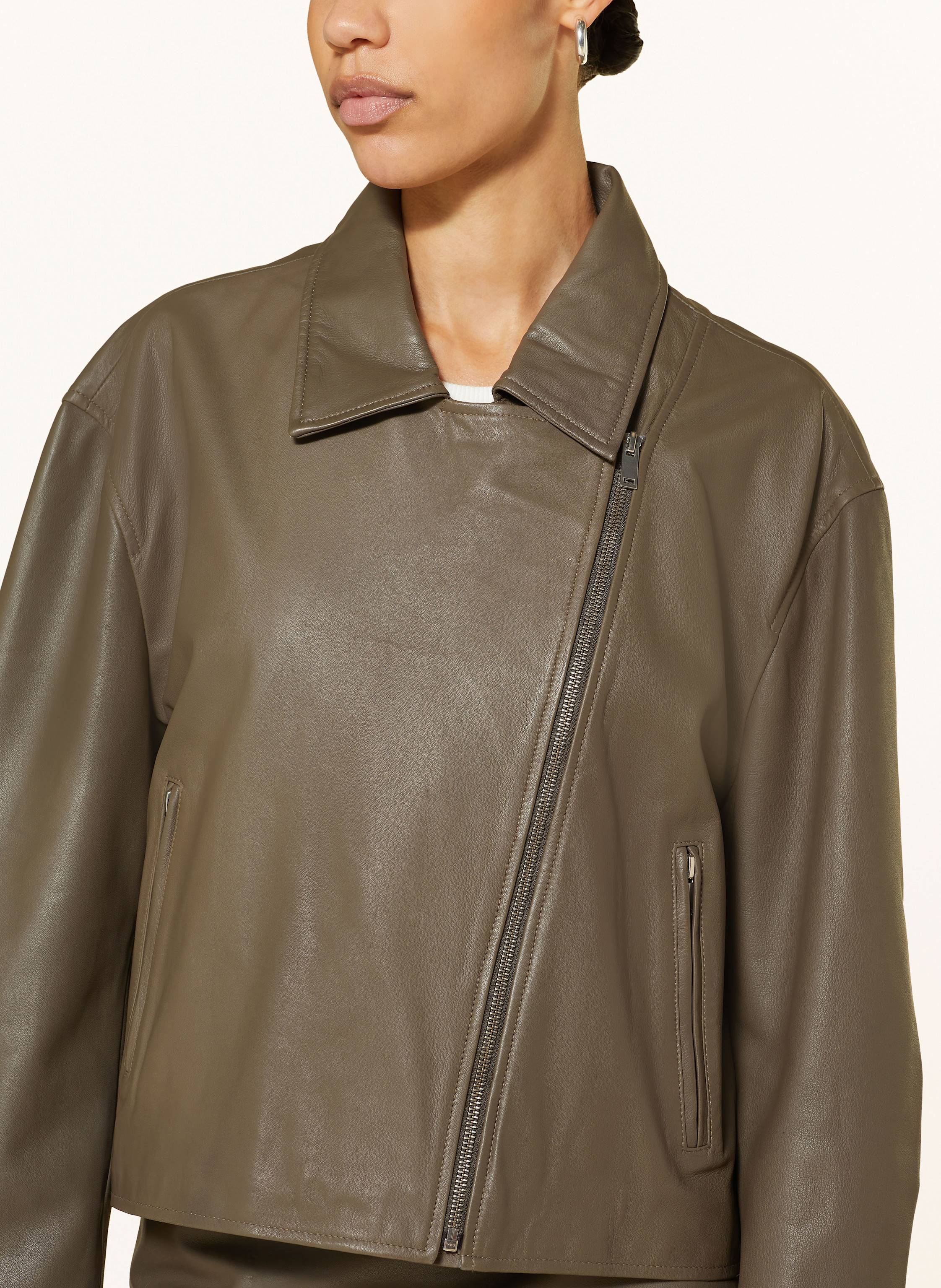 Thumbnail - Mrs & Hugs Lederjacke beige