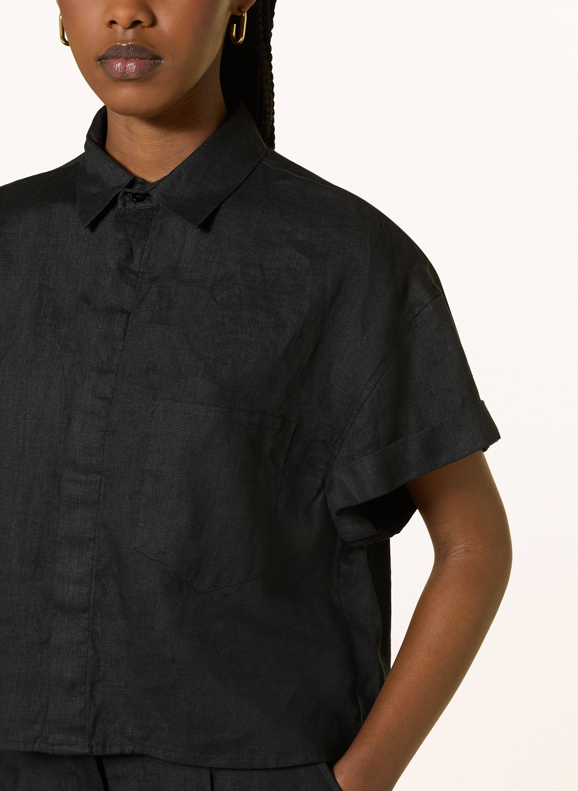 Thumbnail - Mrs & Hugs Oversized-Hemdbluse Aus Leinen schwarz