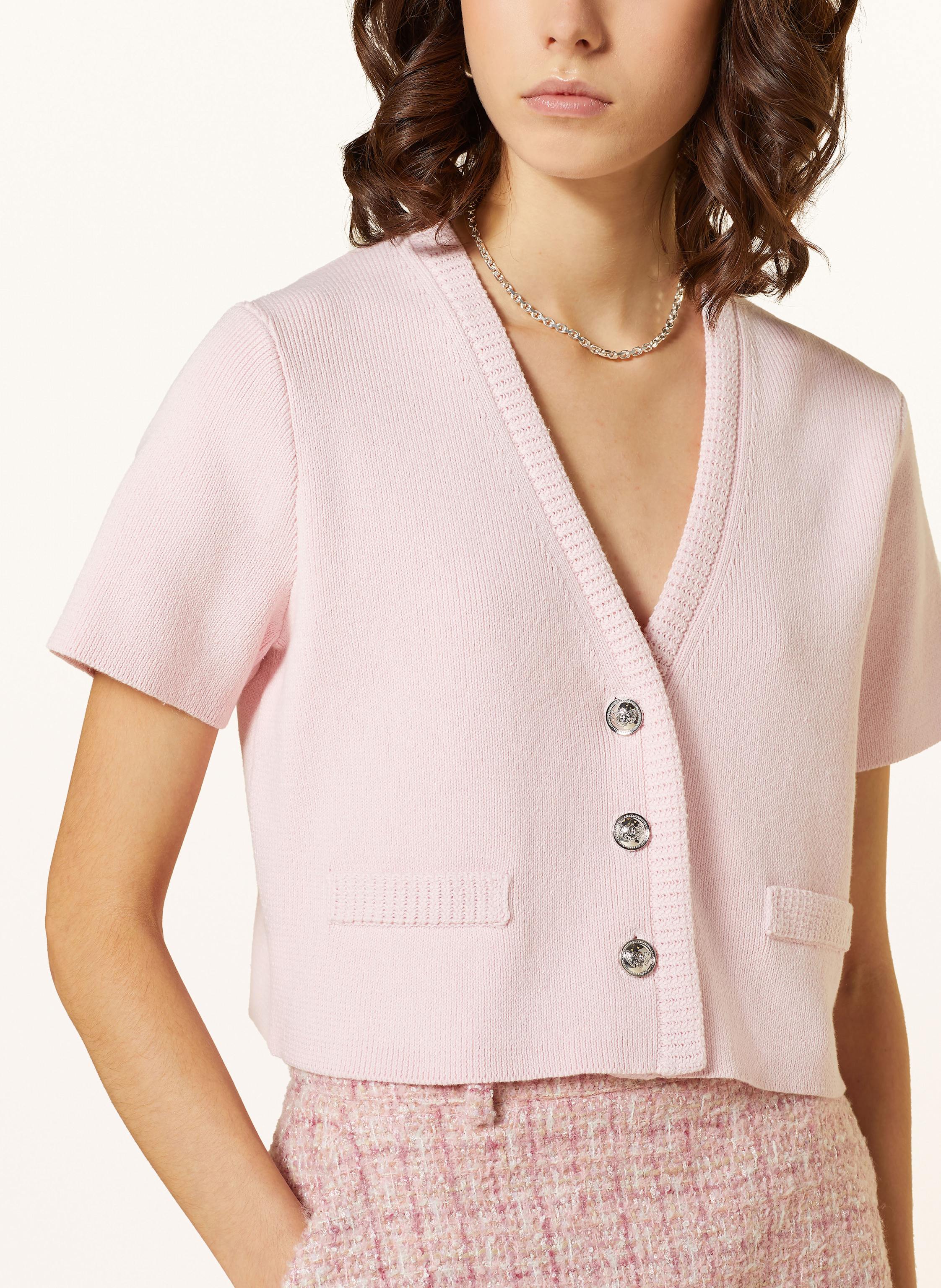 Thumbnail - Mrs & Hugs Cropped-Strickjacke rosa