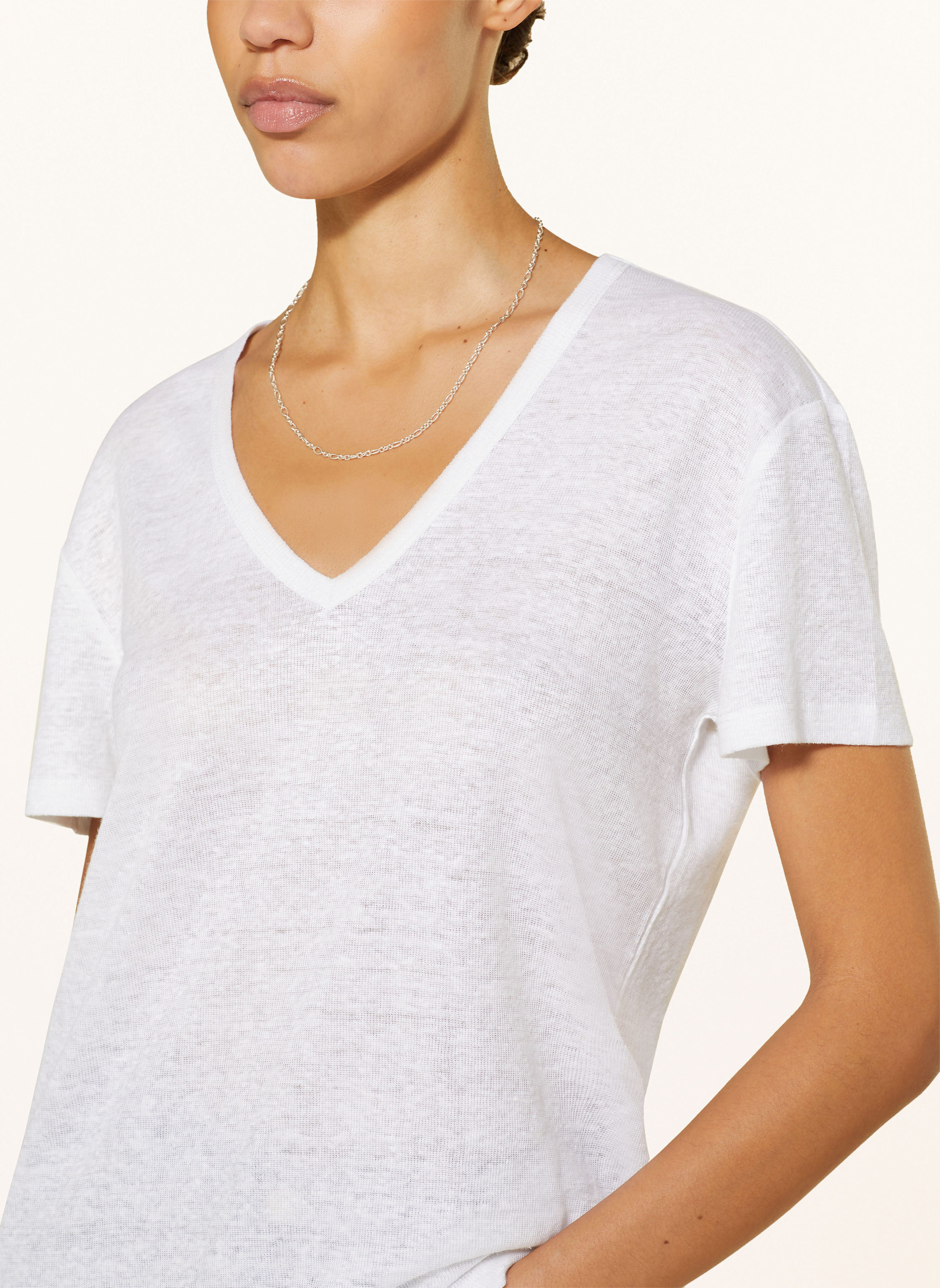 Thumbnail - Mrs & Hugs T-Shirt Aus Leinen weiss