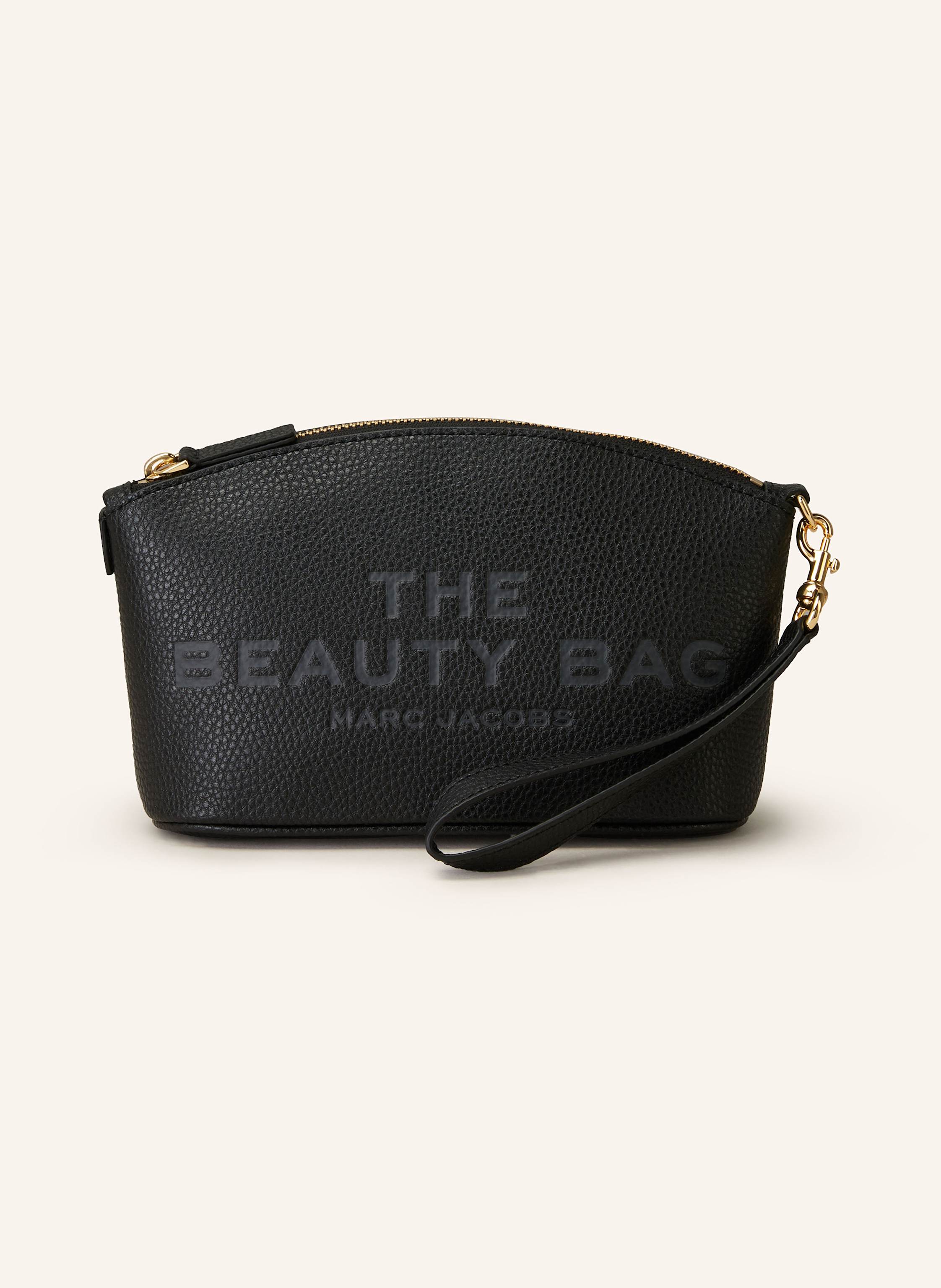 Marc Jacobs Genarbtes Leder. Schließt mit Reißverschluss. Abnehmbare Handgelenkschlaufe. Ein Hauptfach. Label-Prägung auf der Front in schwarz