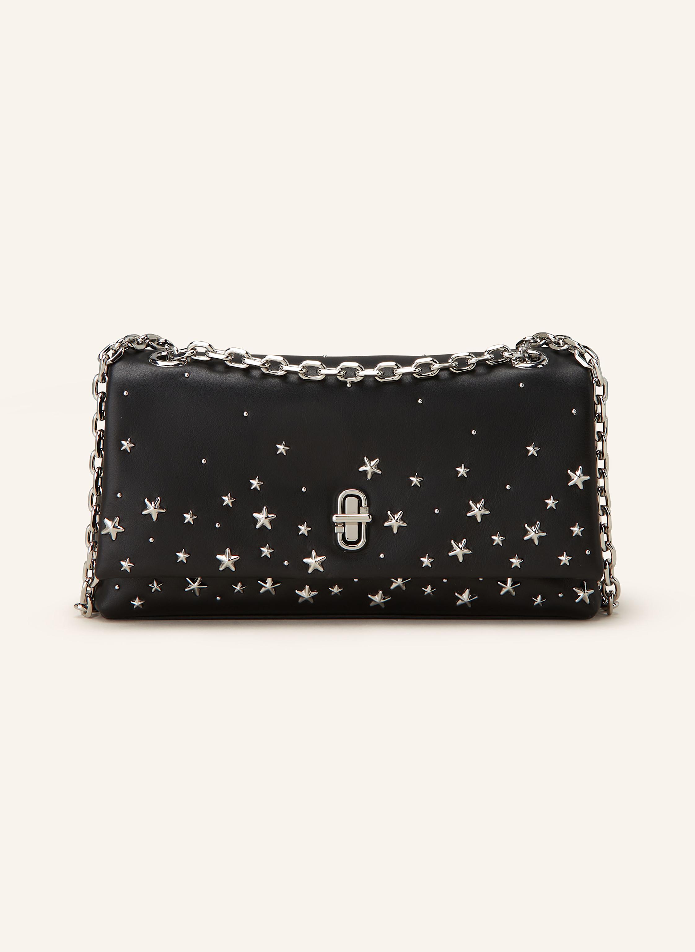 Black leather studded crossbody bag clearance