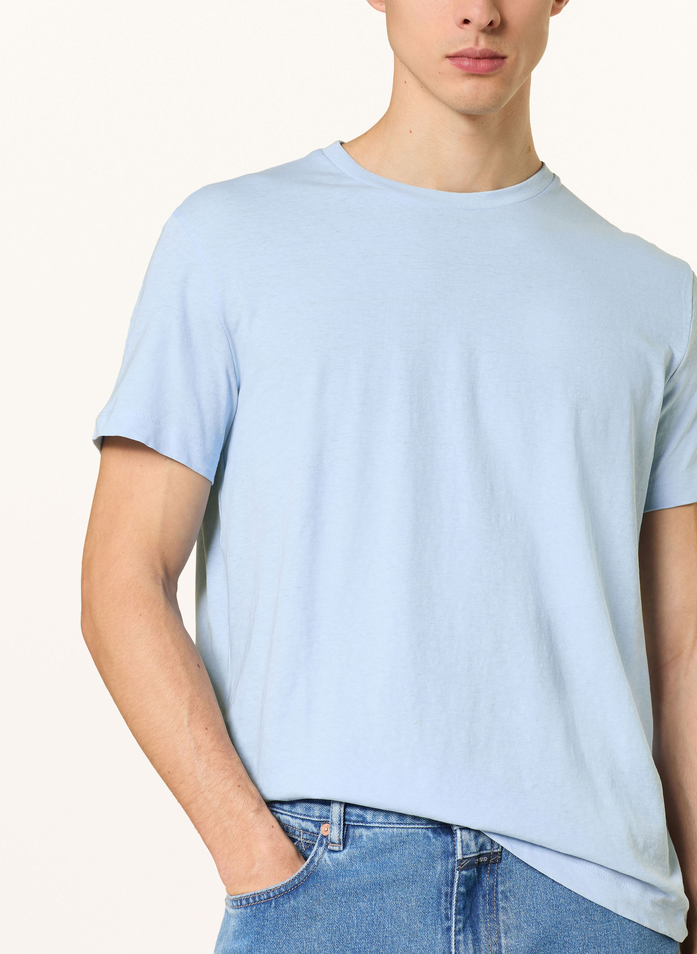 Thumbnail - Strokesman's T-Shirt Mit Leinen blau