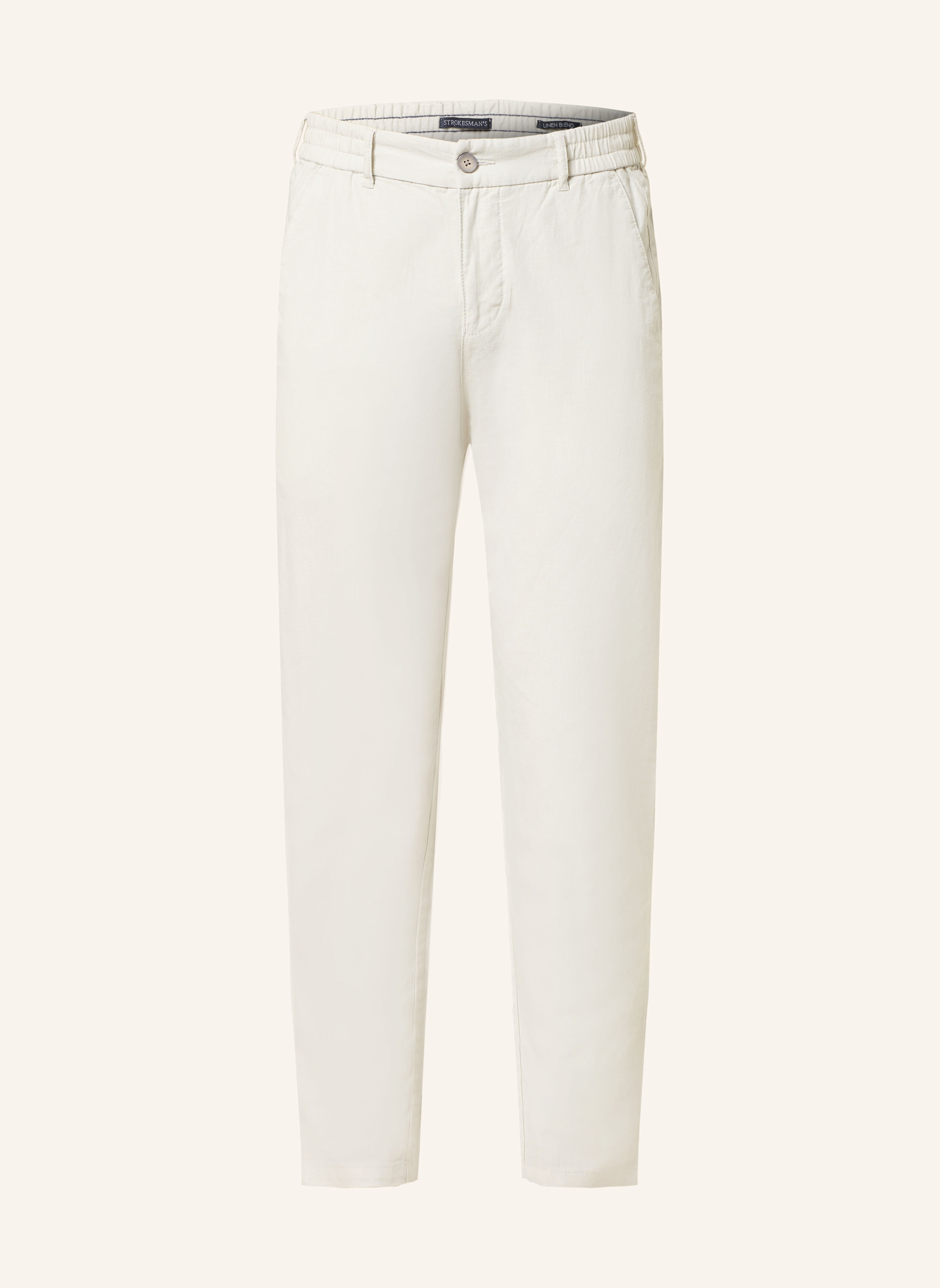 STROKESMAN'S Chino Extra Slim Fit mit Leinen in ecru