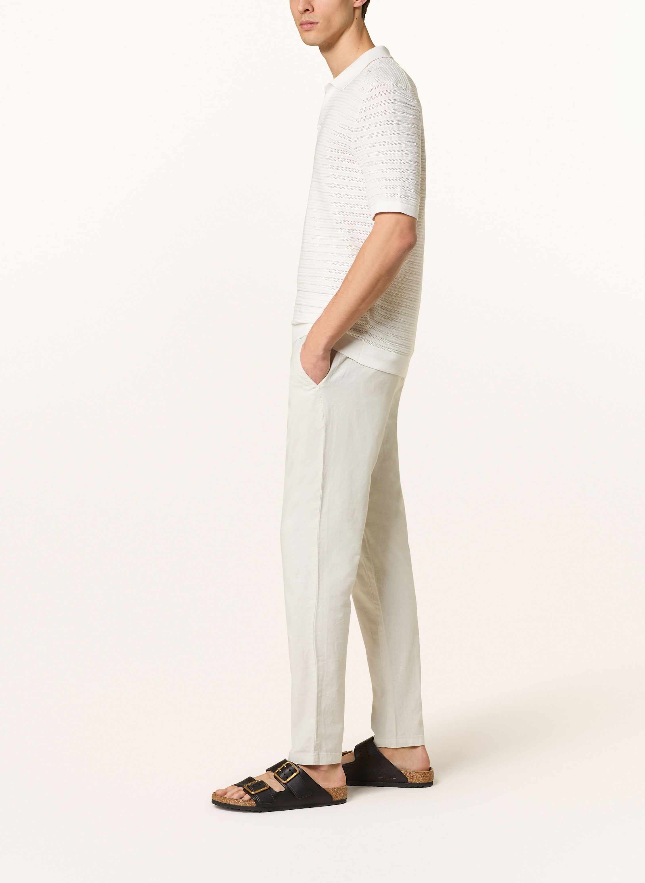 Thumbnail - Strokesman's Chino Extra Slim Fit Mit Leinen beige