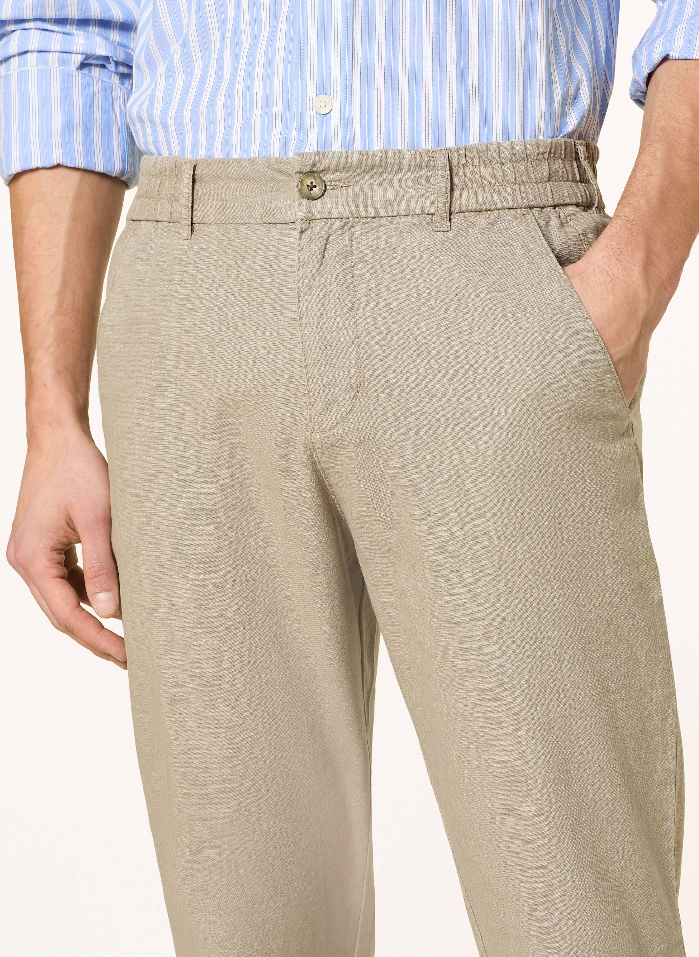 Thumbnail - Strokesman's Chino Extra Slim Fit Mit Leinen gruen