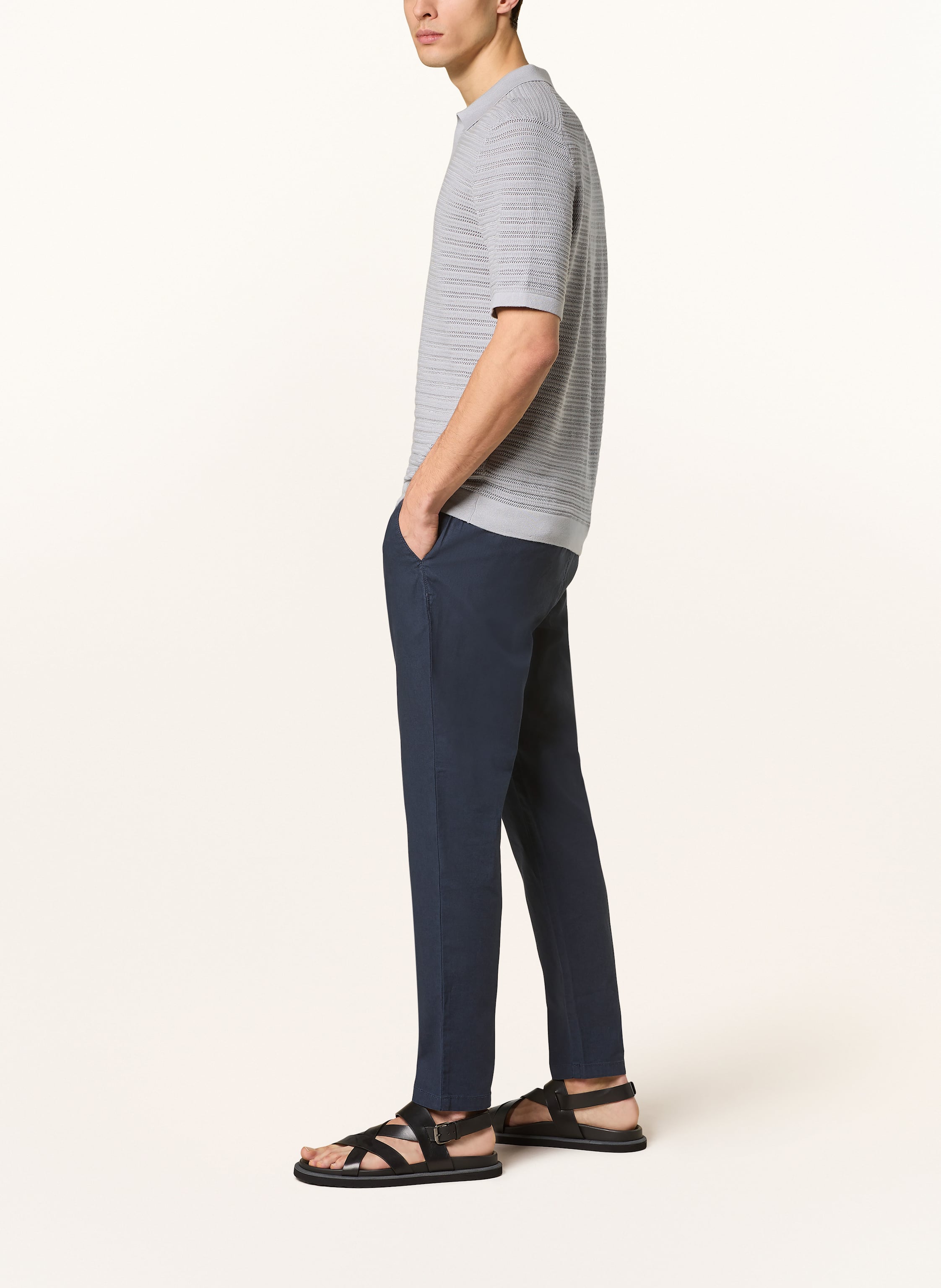 Thumbnail - Strokesman's Chino Extra Slim Fit Mit Leinen blau