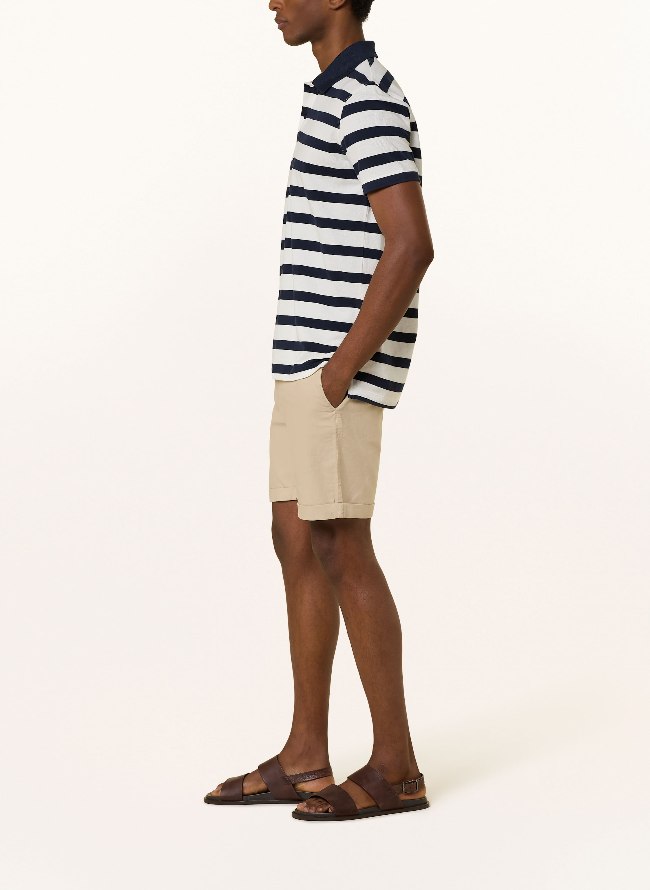 Thumbnail - Strokesman's Chinoshorts Slim Fit Mit Leinen beige