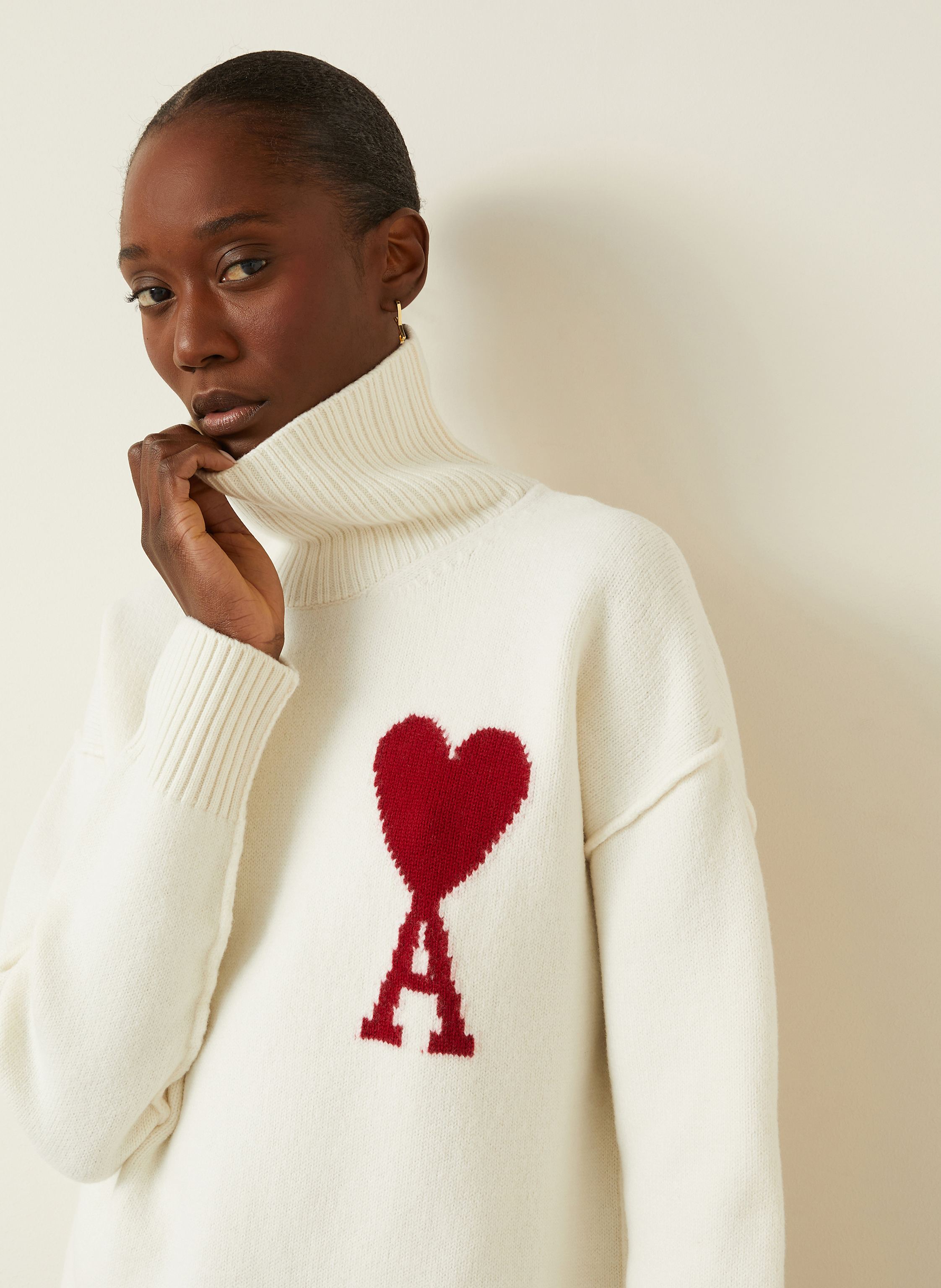 Thumbnail - Ami Paris Rollkragenpullover weiss