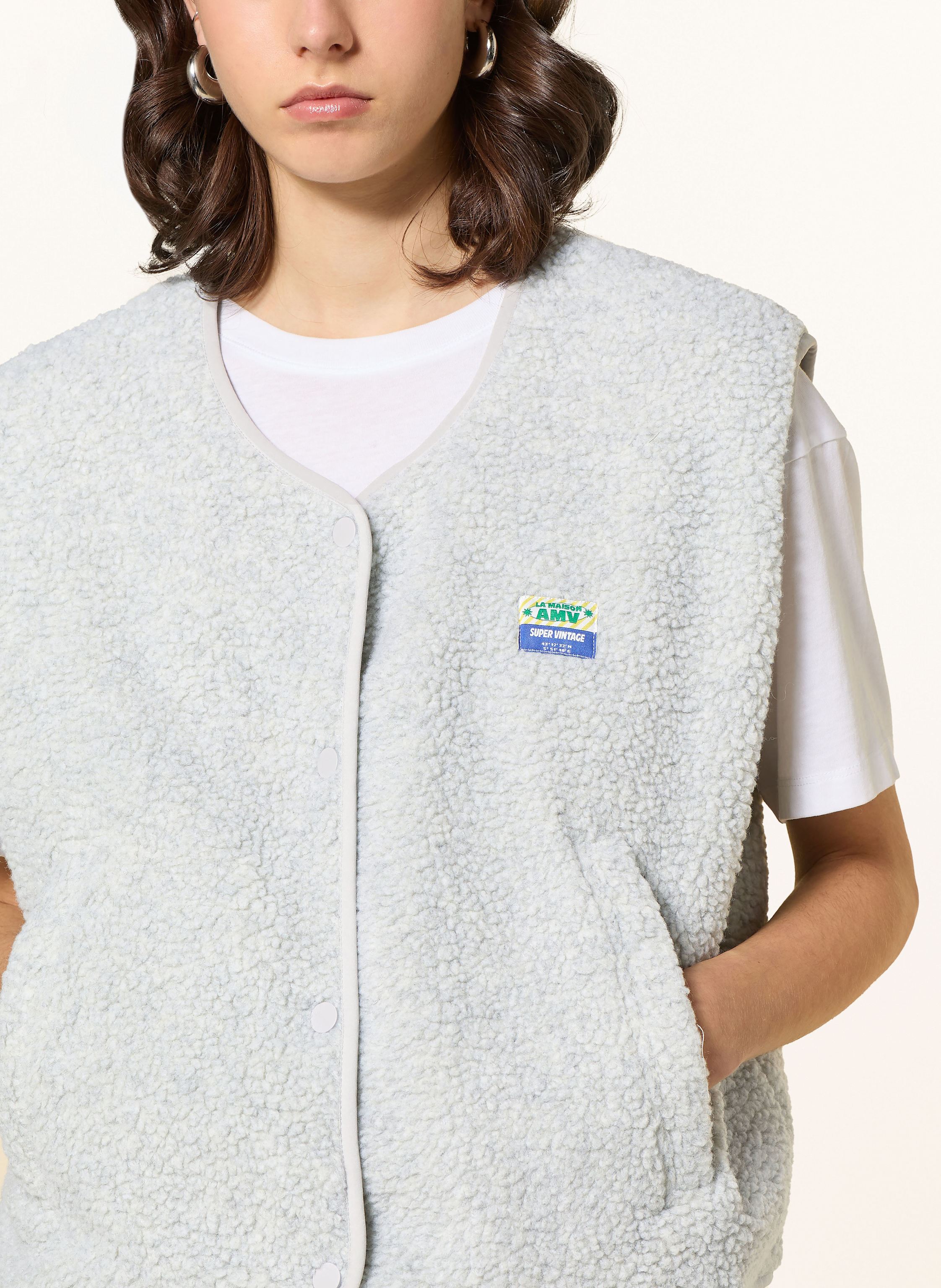 Thumbnail - American Vintage Teddyfell-Weste grau