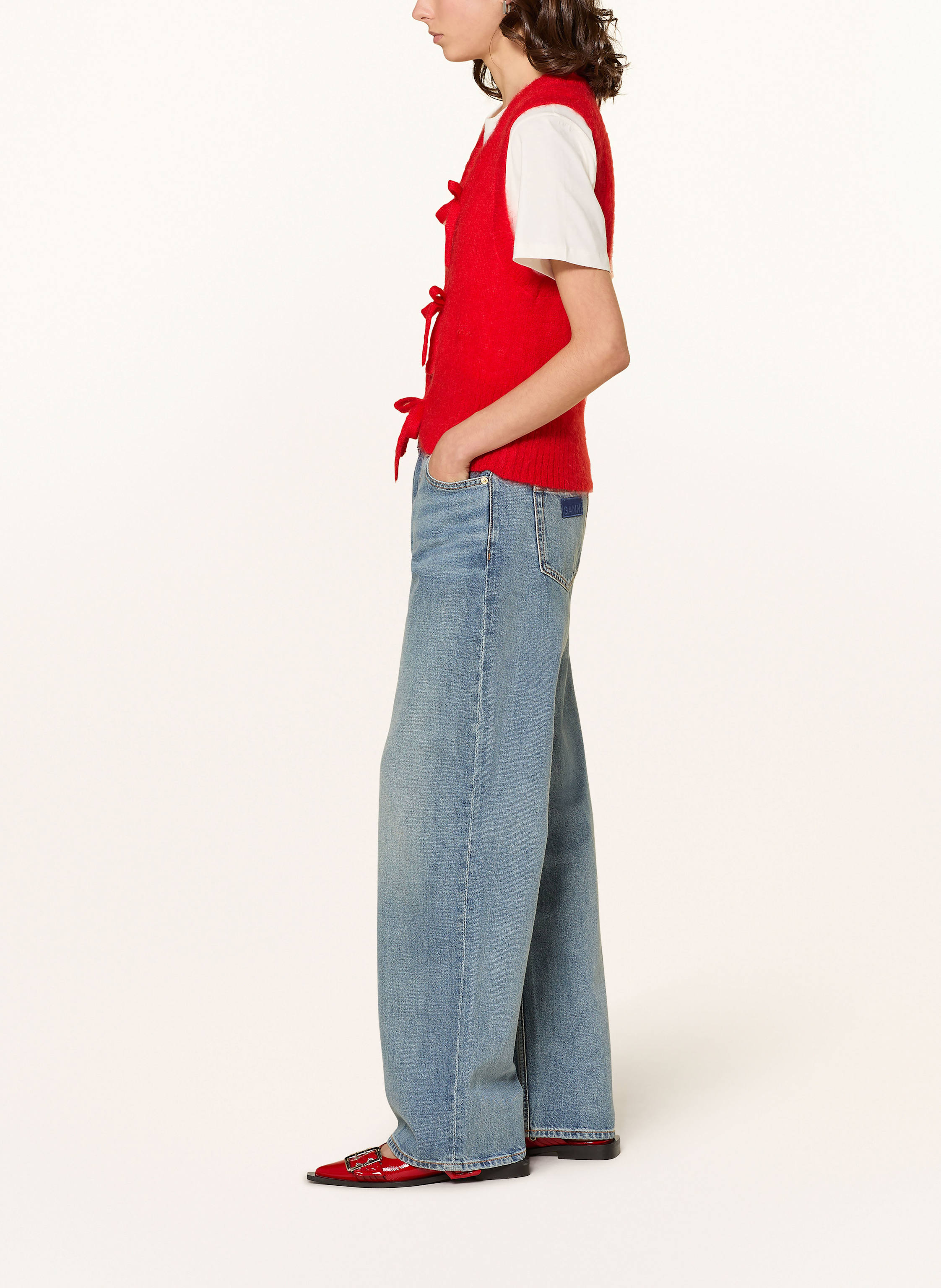 Thumbnail - Ganni Straight Jeans Izey blau
