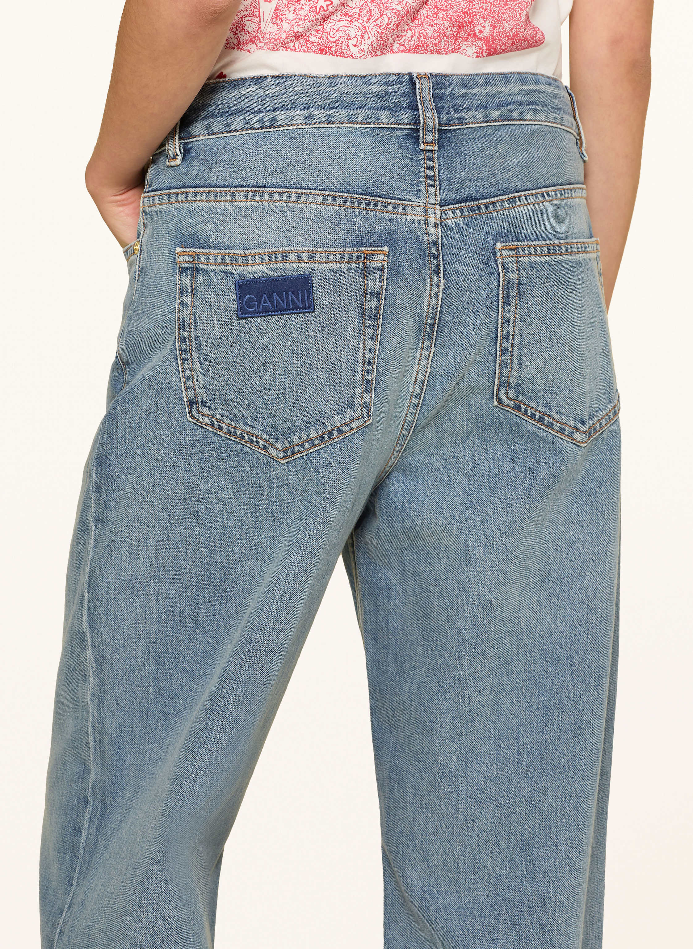 Thumbnail - Ganni Straight Jeans Izey blau