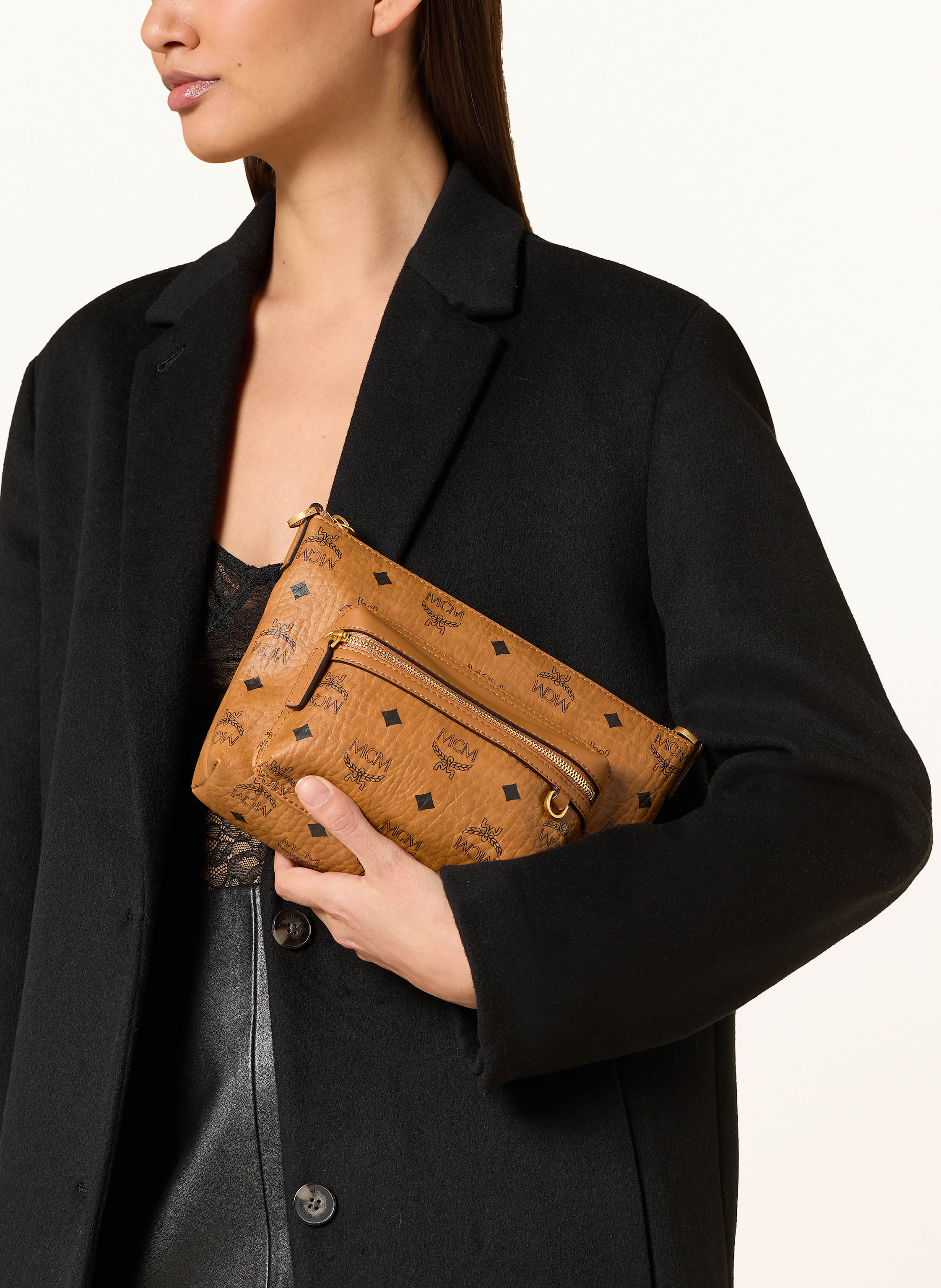 Thumbnail - Mcm Umhängetasche Aren Visetos braun