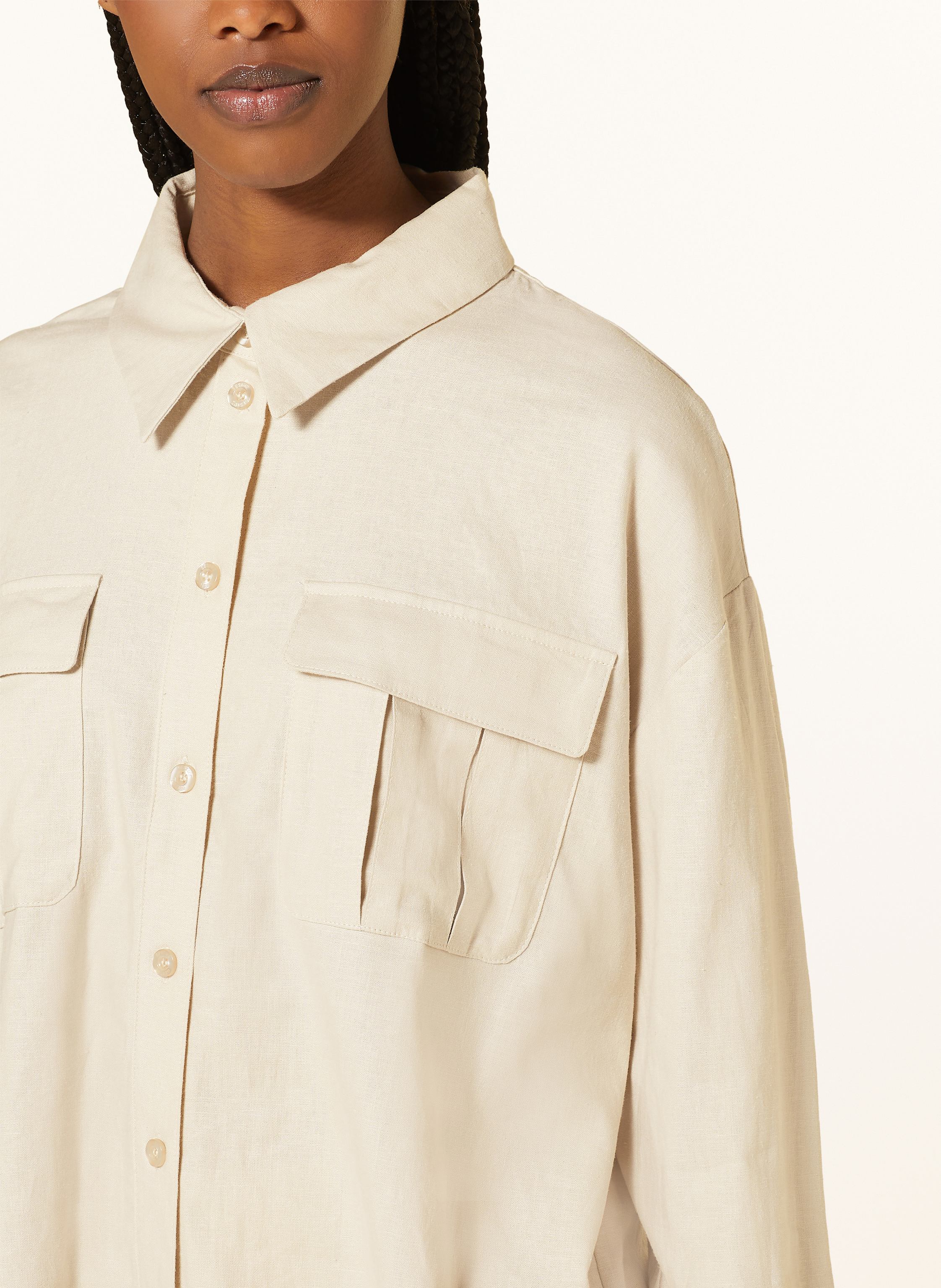 Thumbnail - Gestuz Hemdbluse Elarahgz Mit Leinen beige