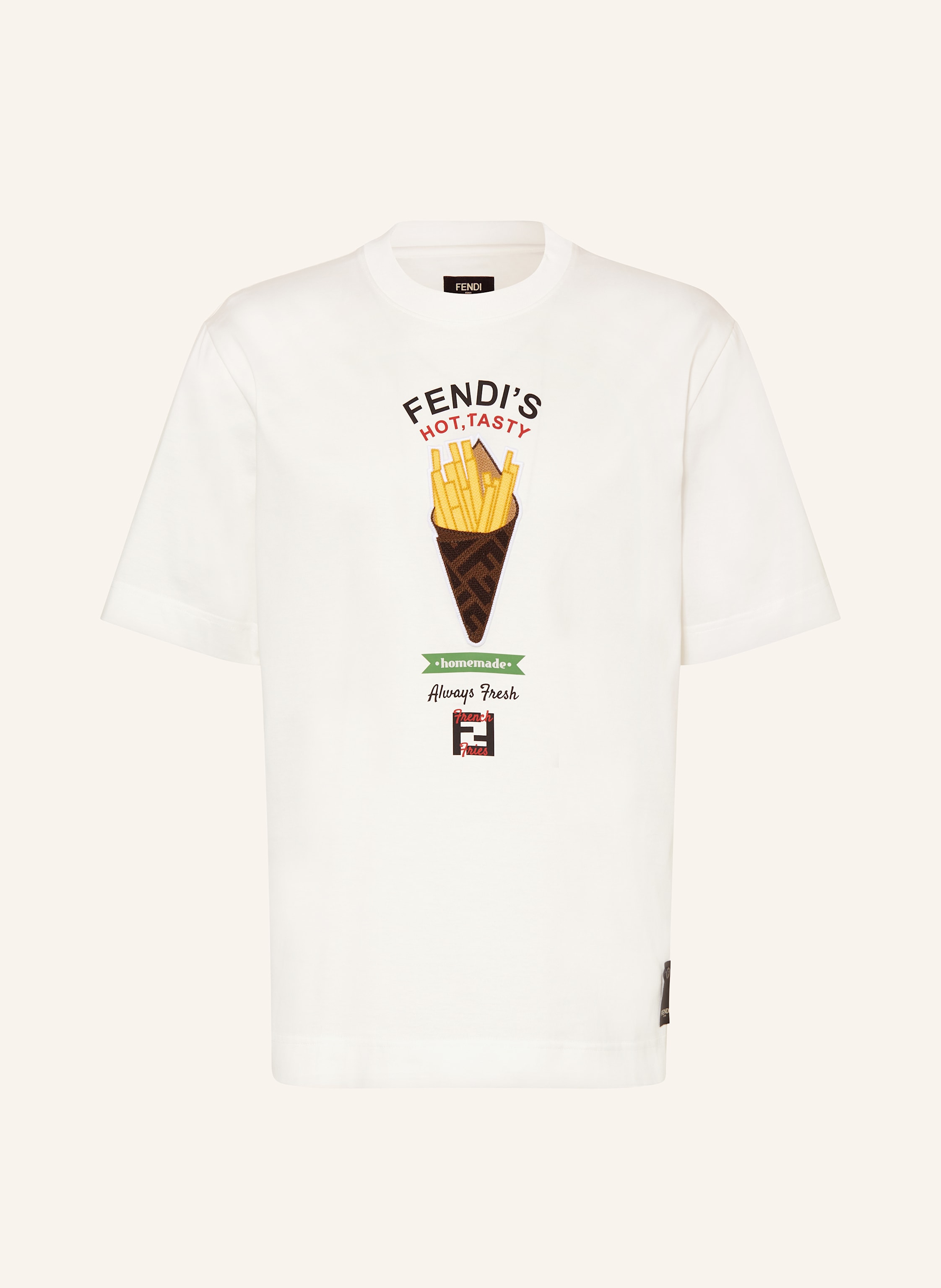 FENDI T shirt in black yellow brown