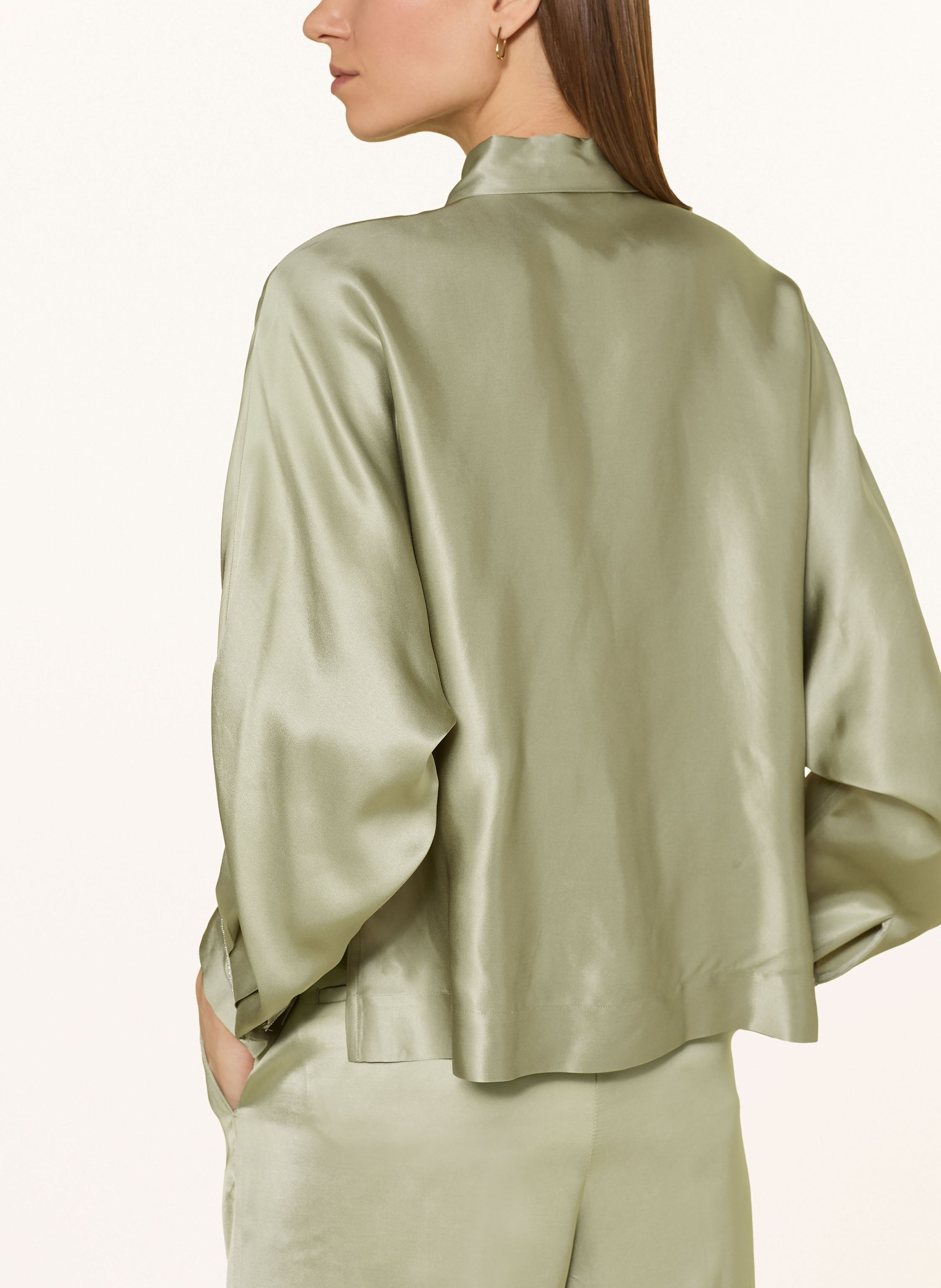 Thumbnail - Peserico Cropped-Hemdbluse Mit Schmuckperlen gruen