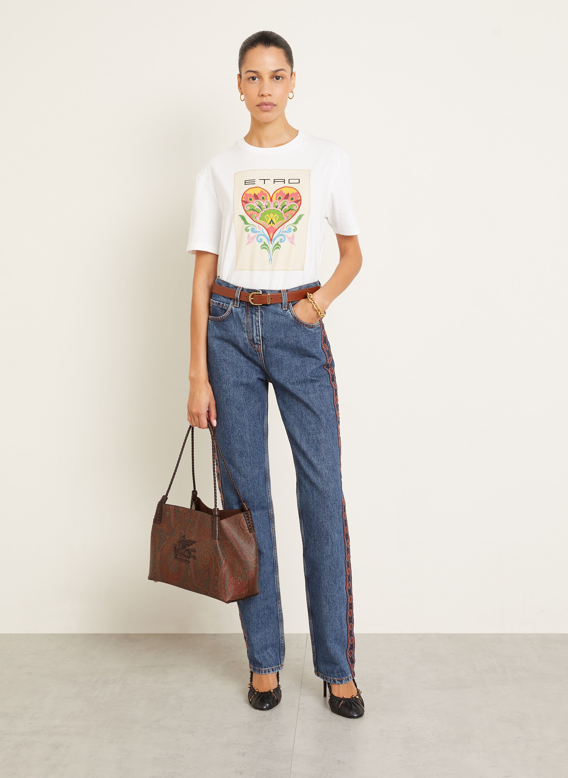 Thumbnail - Etro Shopper Small Mit Pouch braun