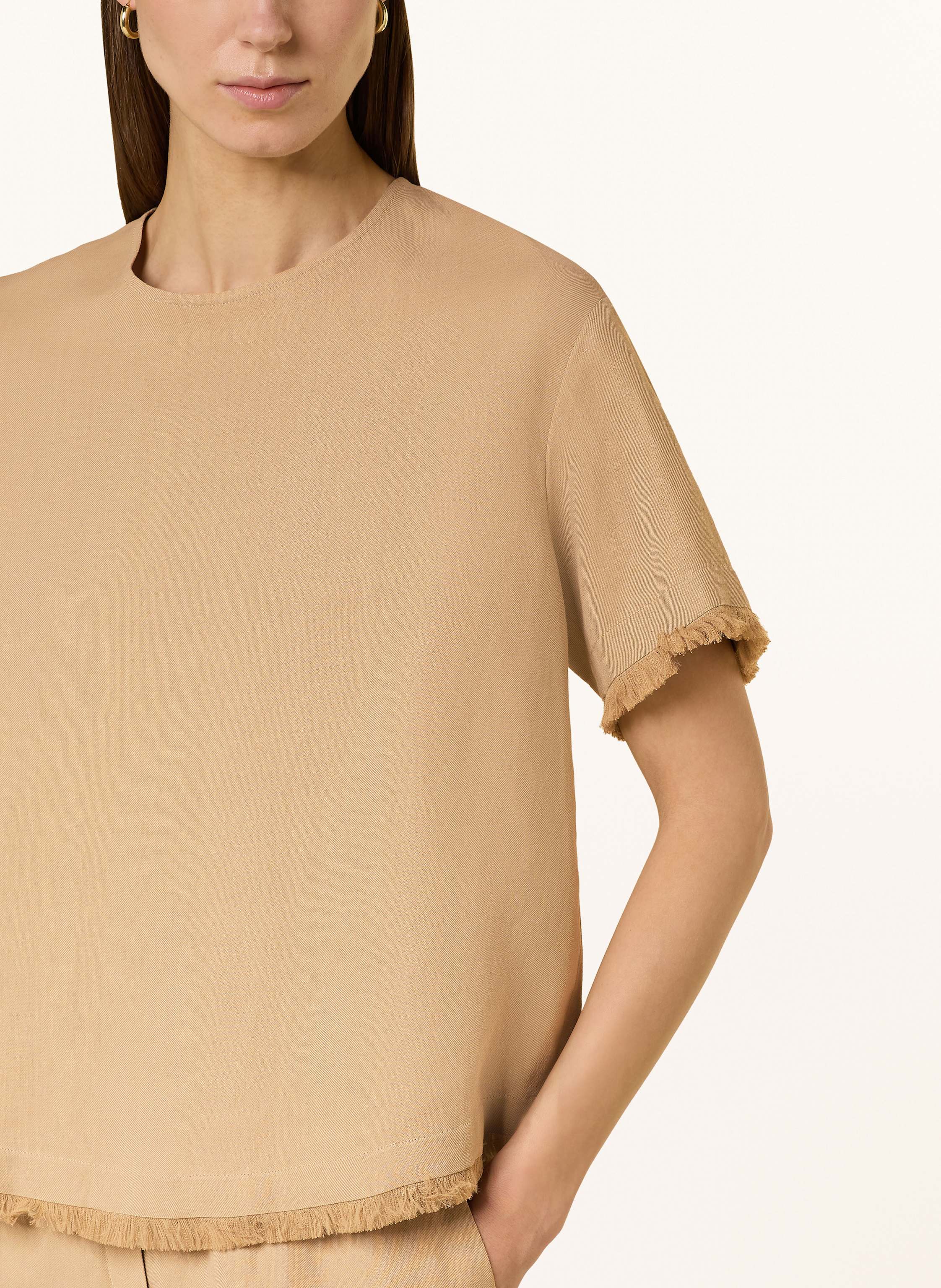 Thumbnail - Antonelli Firenze Blusentop Dumont Mit Fransen beige