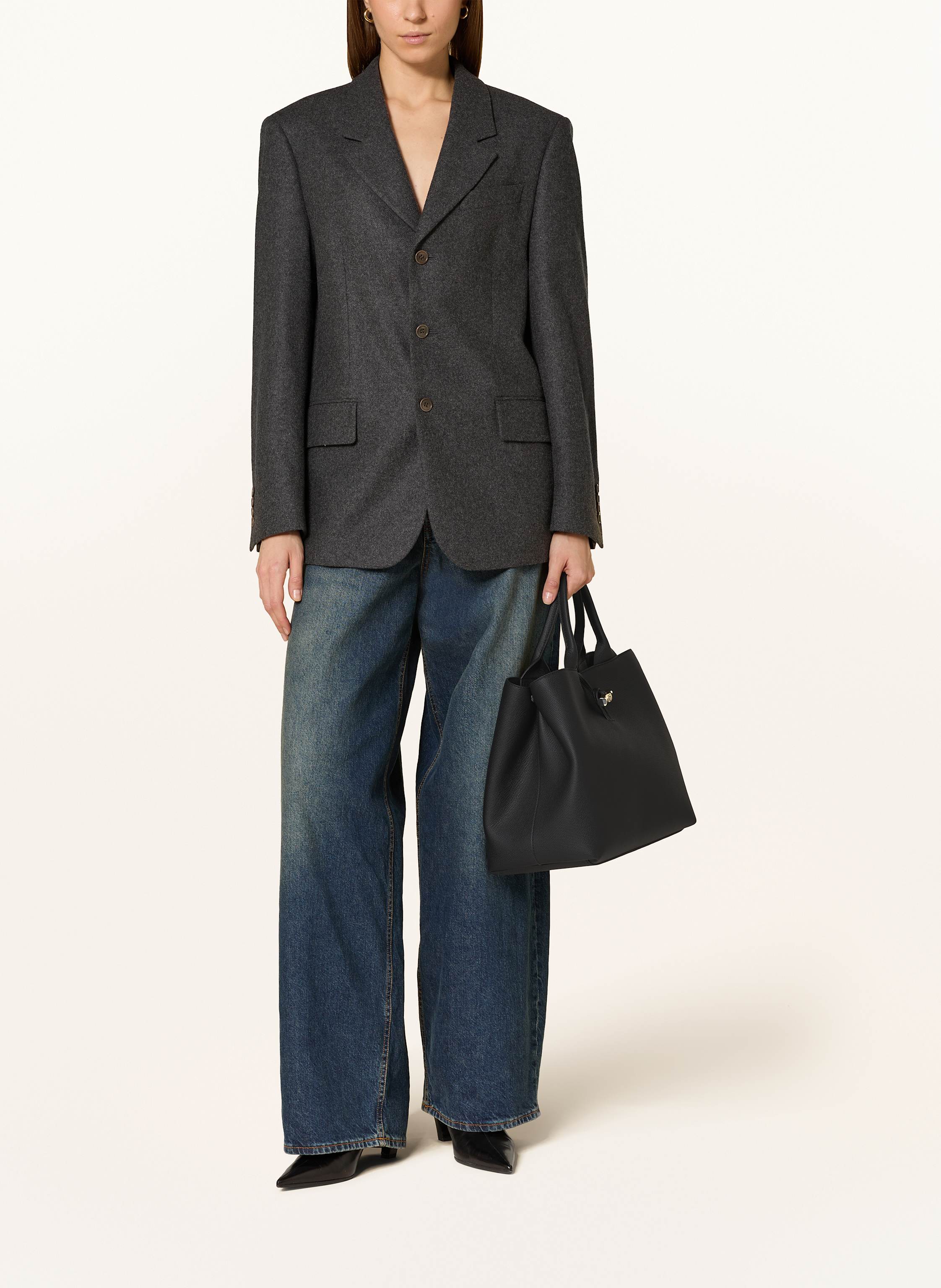 Thumbnail - Longchamp Shopper Le Roseau schwarz