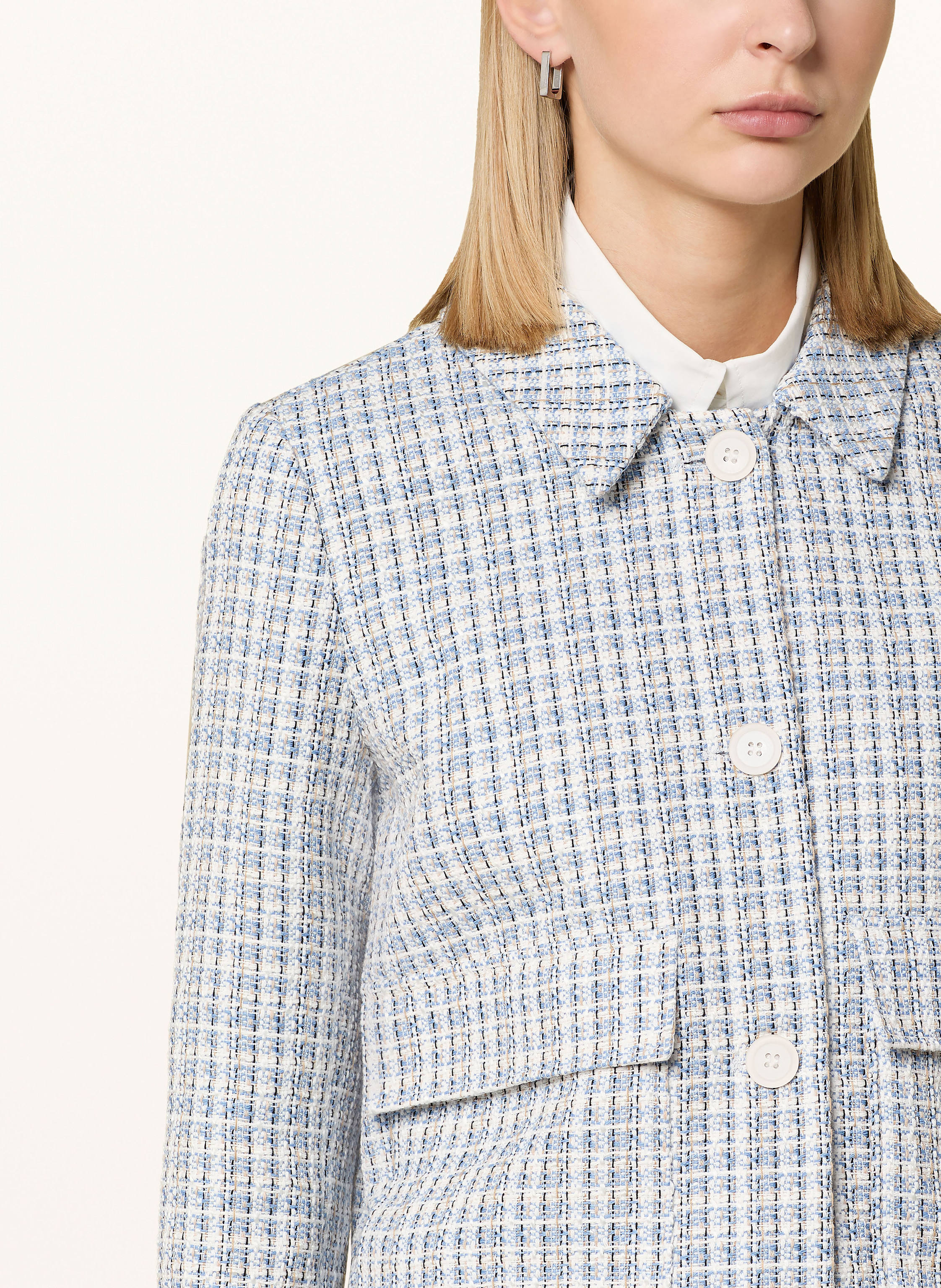 Thumbnail - Comma Tweed-Kastenjacke blau