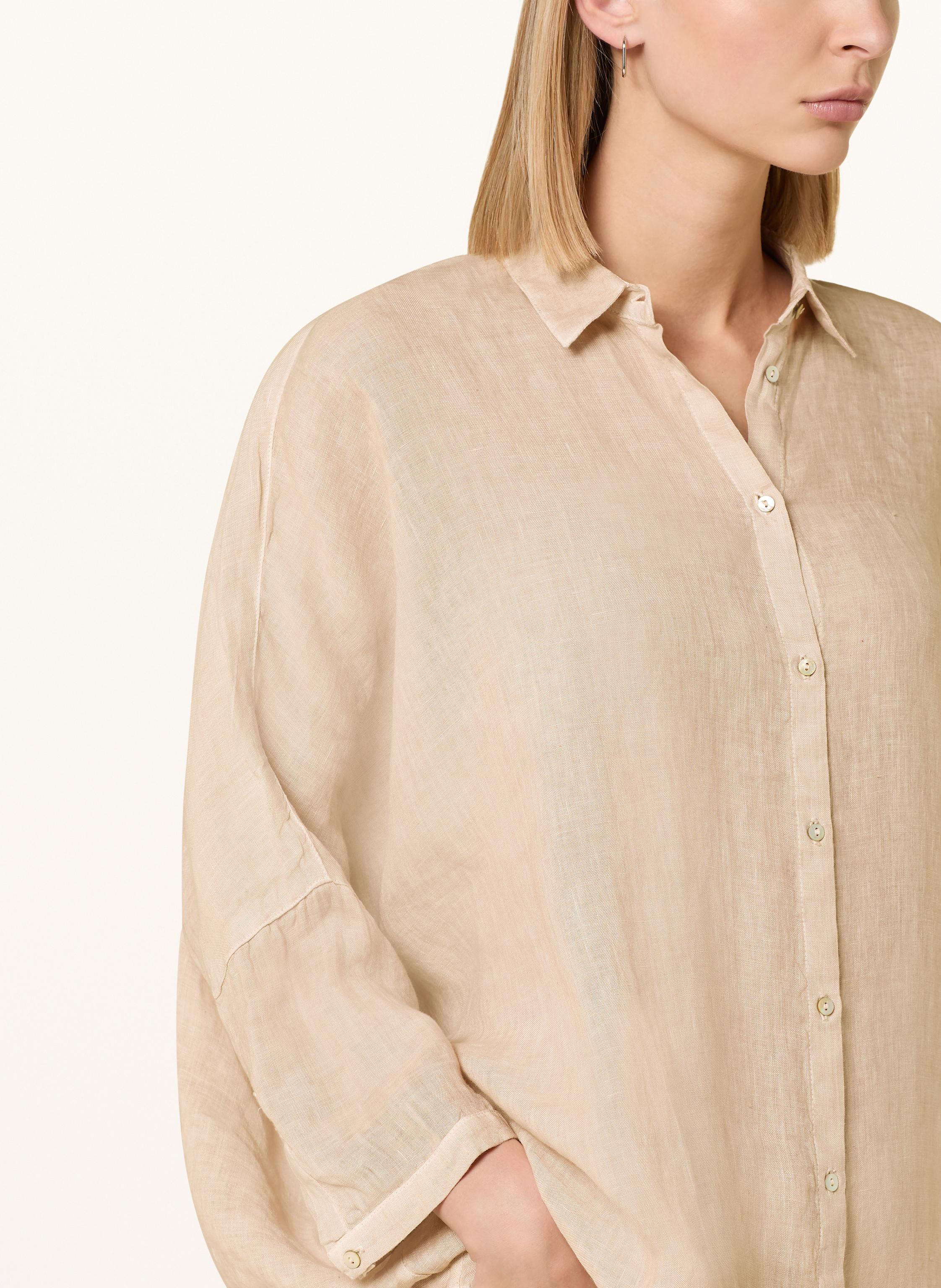 Thumbnail - 120%Lino Oversized-Hemdbluse Aus Leinen Mit 3/4-Arm beige