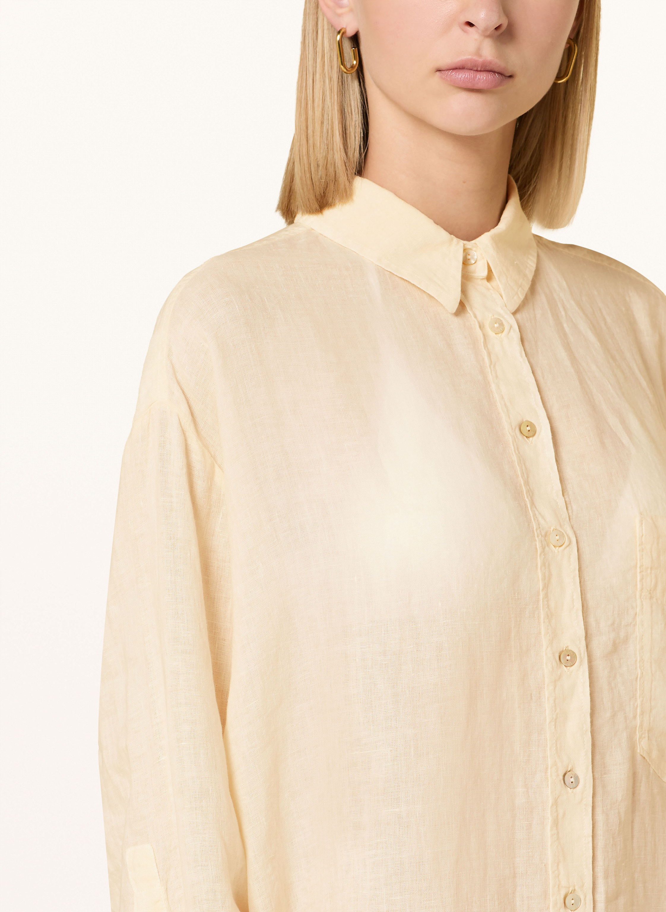 Thumbnail - 120%Lino Hemdblusenkleid Aus Leinen beige