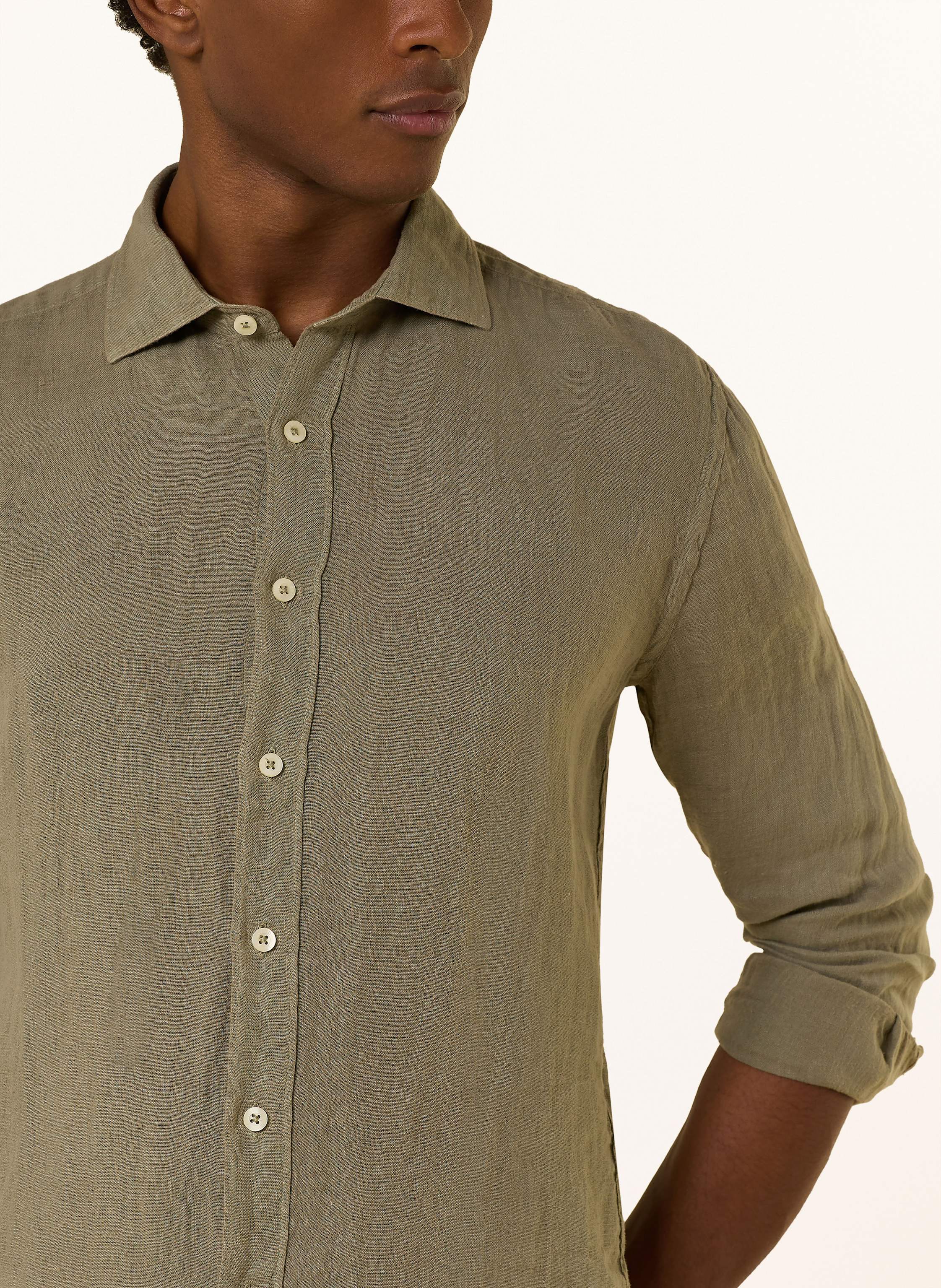 Thumbnail - 120%Lino Leinenhemd Slim Fit gruen