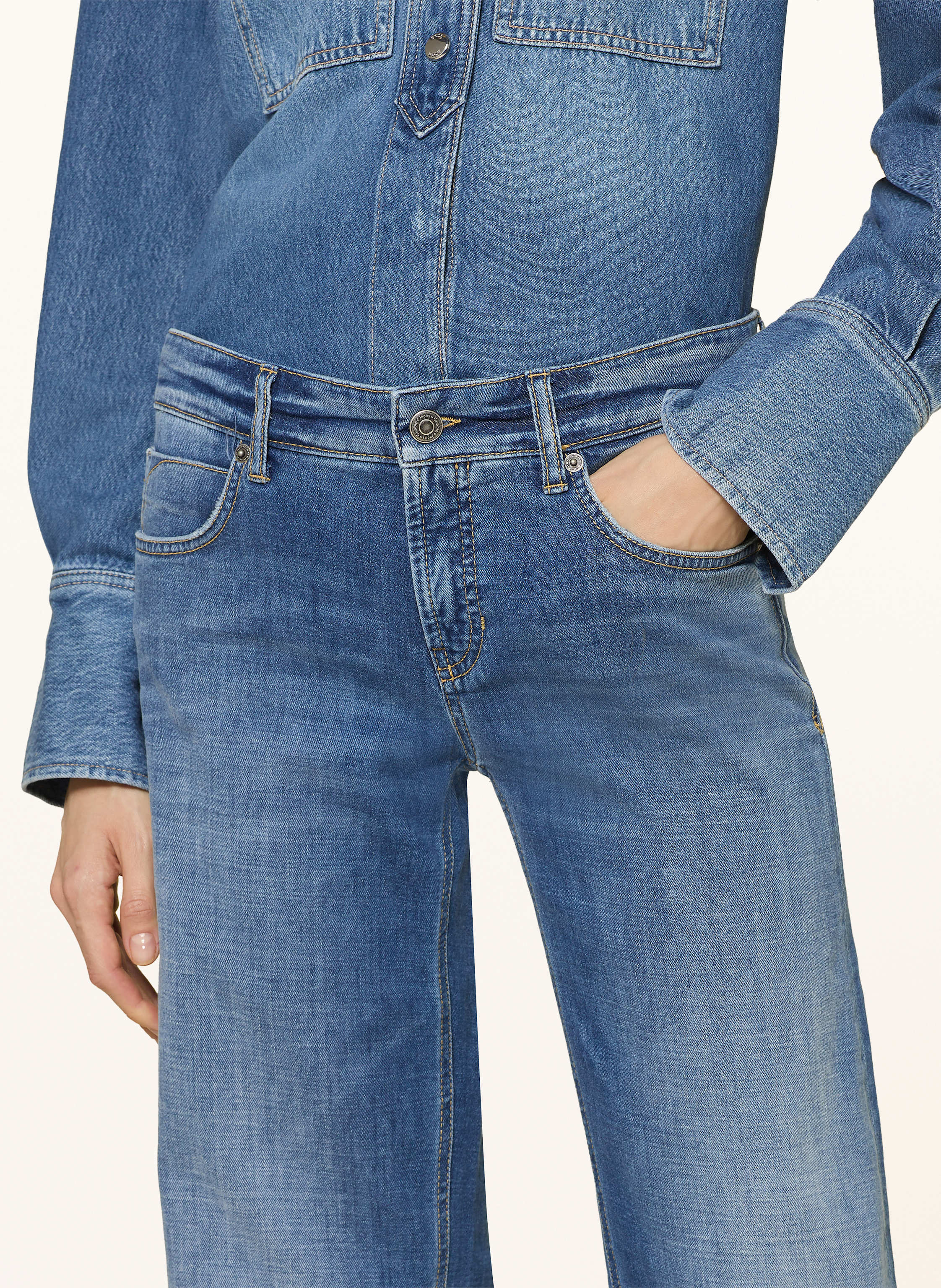 Thumbnail - Cambio Wide Leg Jeans Tess blau