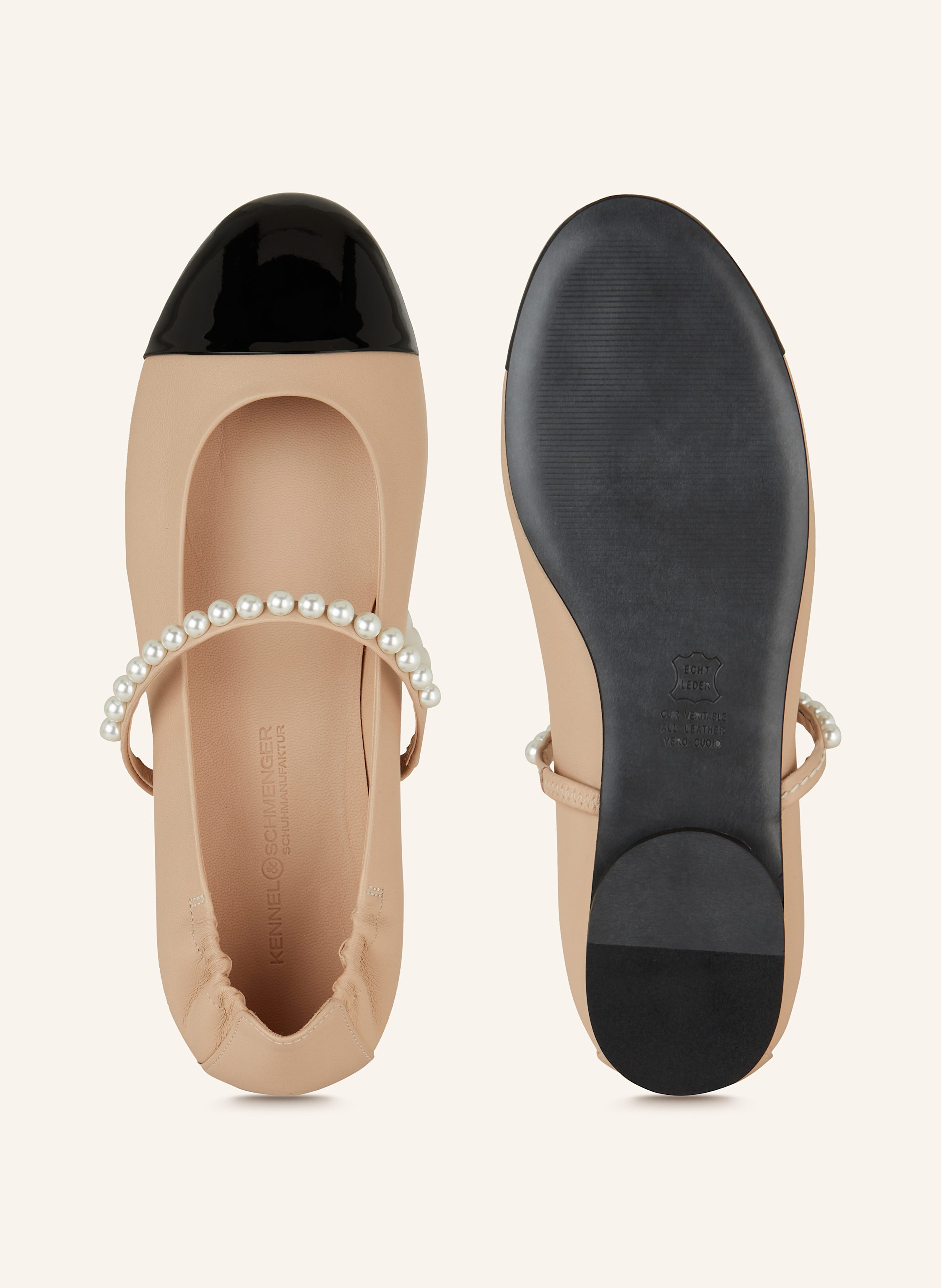 Thumbnail - Kennel & Schmenger Mary-Jane-Ballerinas Billy Mit Perlen beige
