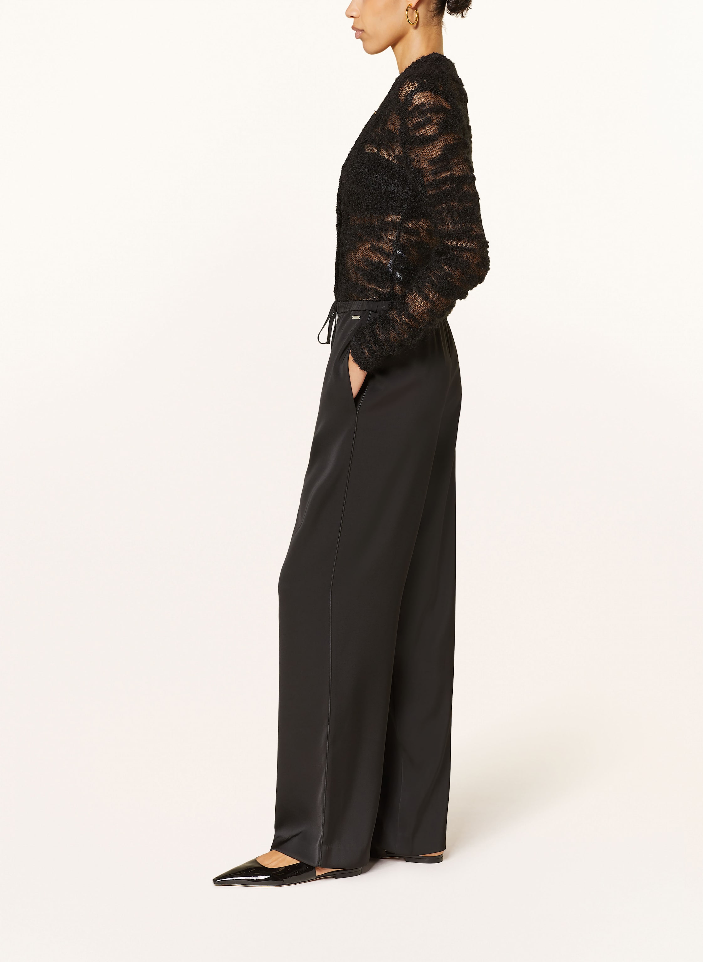 Thumbnail - Armani Exchange Marlenehose Aus Satin schwarz