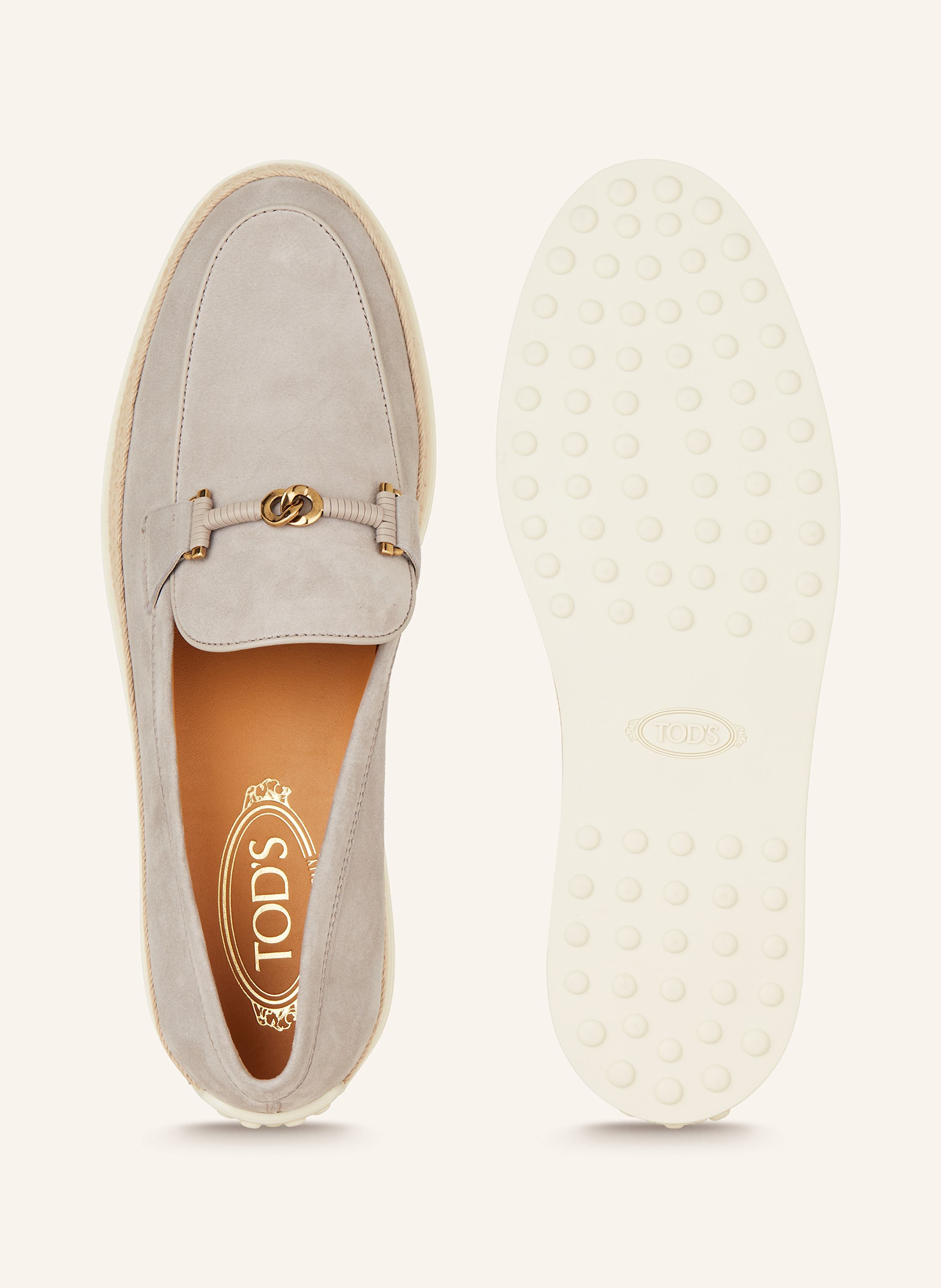 Thumbnail - Tod's Loafer Gomma Rafia grau