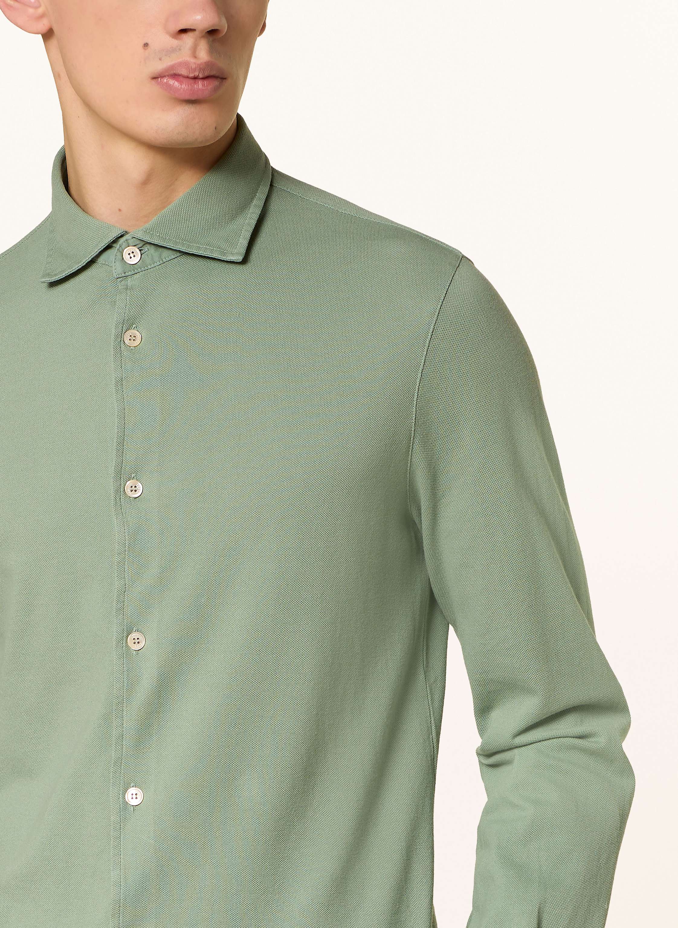 Thumbnail - Fedeli Piqué-Hemd Custom Fit gruen