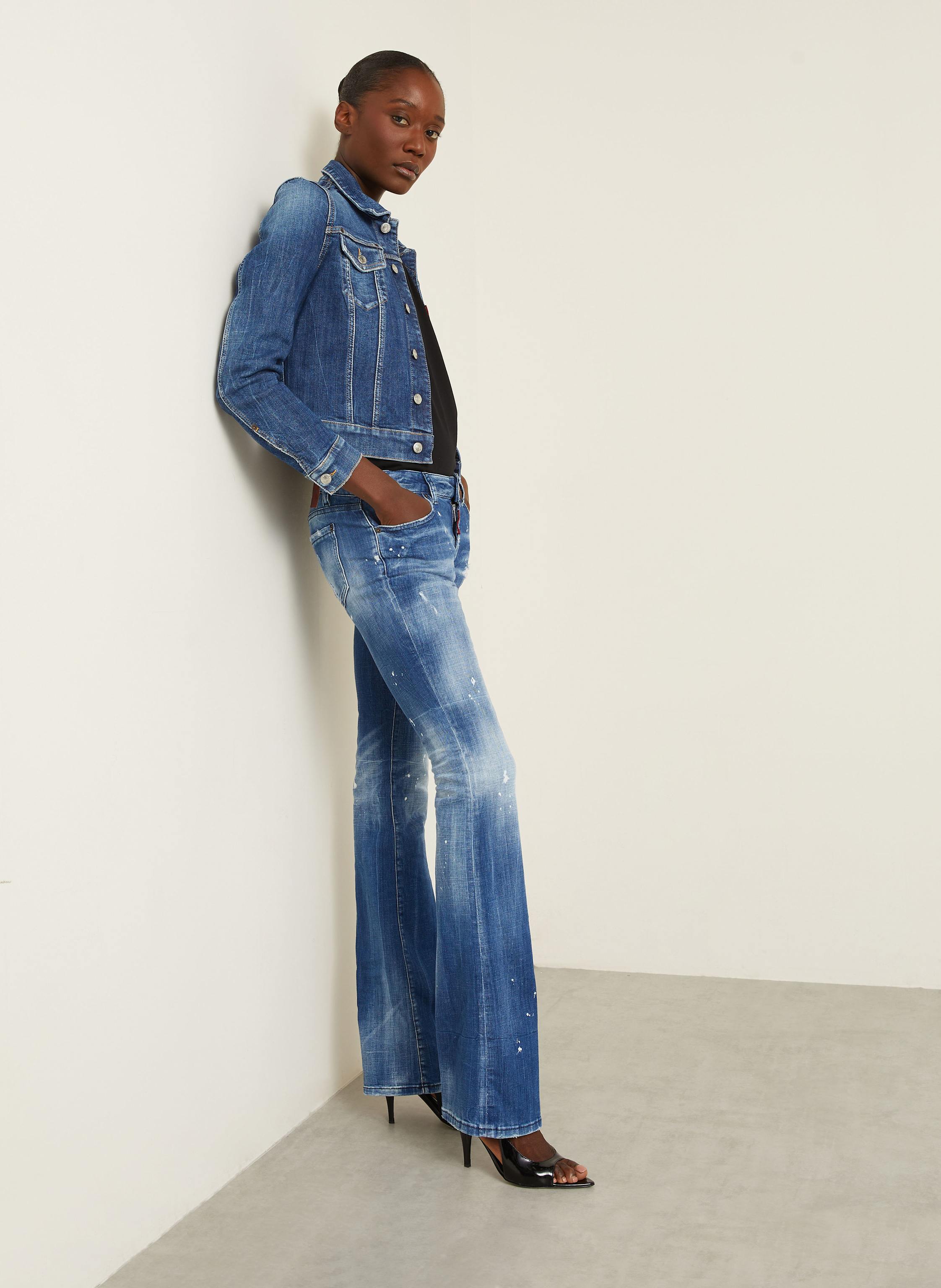 Thumbnail - dsquared2 Flared Jeans Filo blau