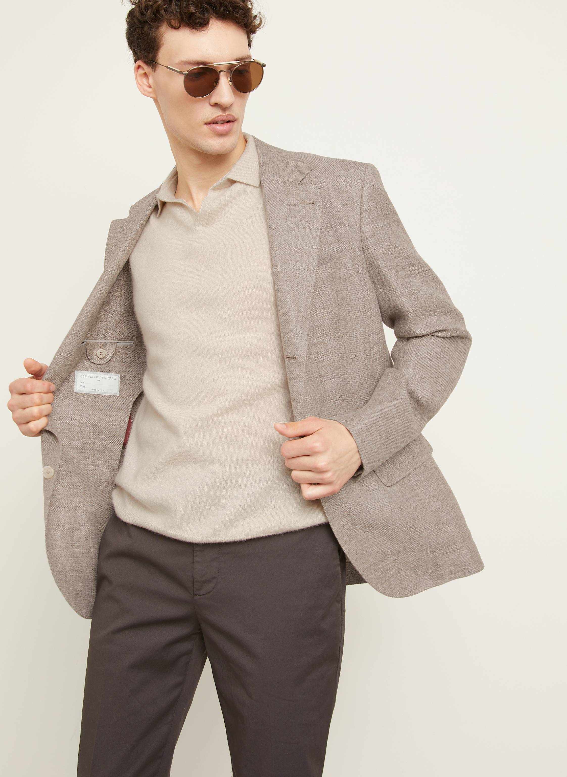Thumbnail - Brunello Cucinelli Anzugsakko Extra Slim Fit beige