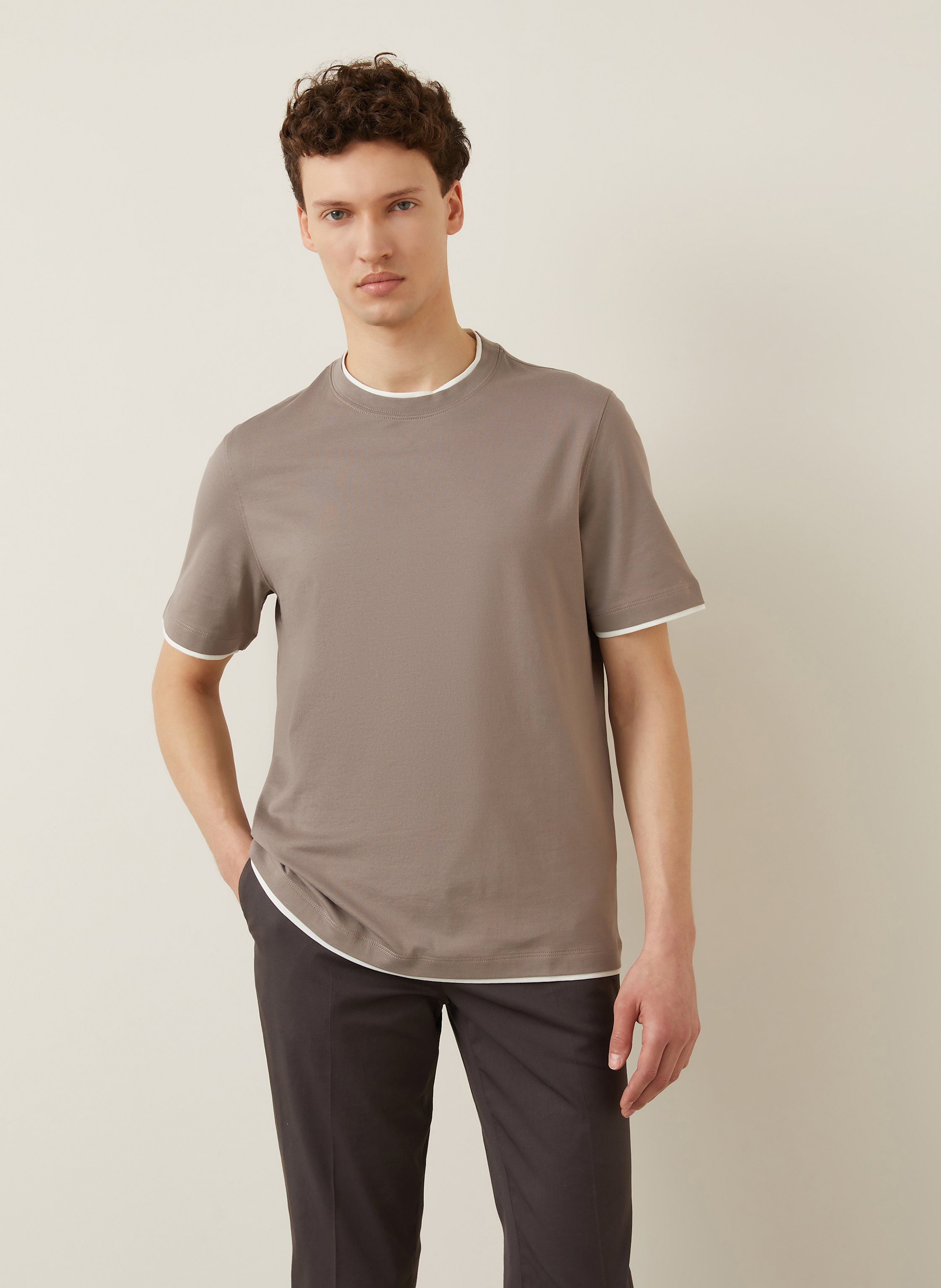 Thumbnail - Brunello Cucinelli T-Shirt beige
