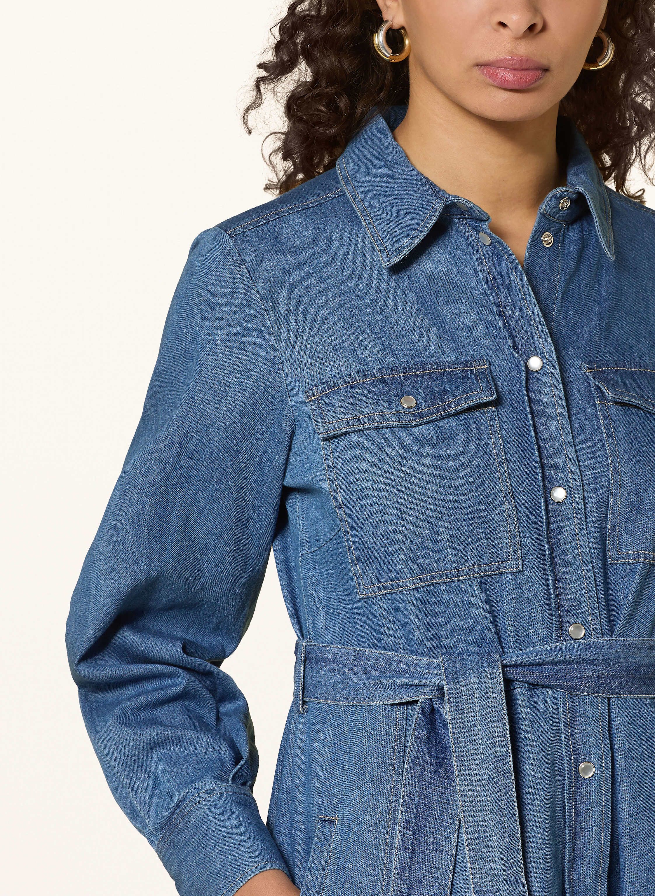 Thumbnail - Part Two Hemdblusenkleid Aus Denim blau
