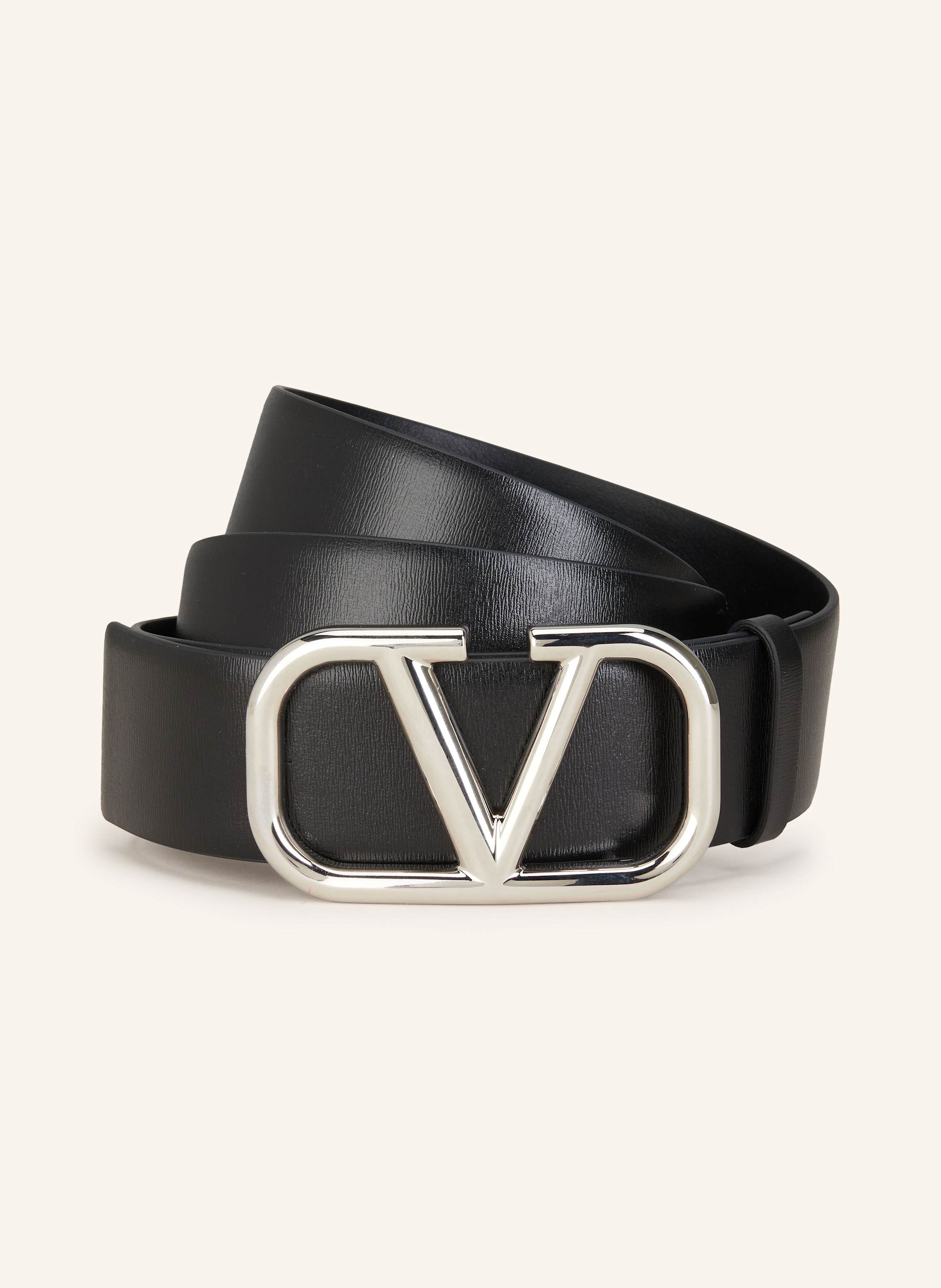 VALENTINO GARAVANI Leather belt VLOGO SIGNATURE in black