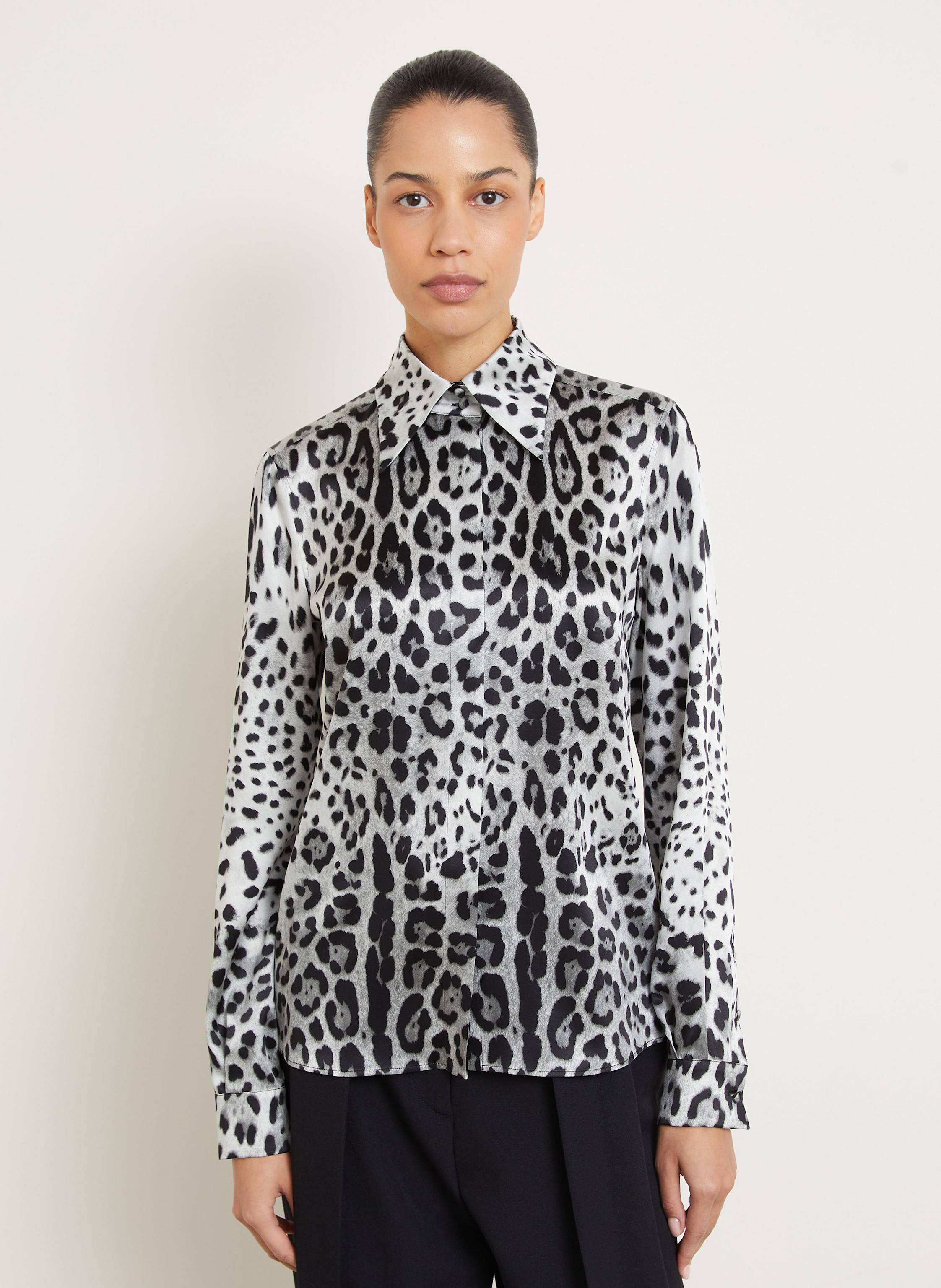 Thumbnail - Dolce & Gabbana Hemdbluse Aus Seide grau
