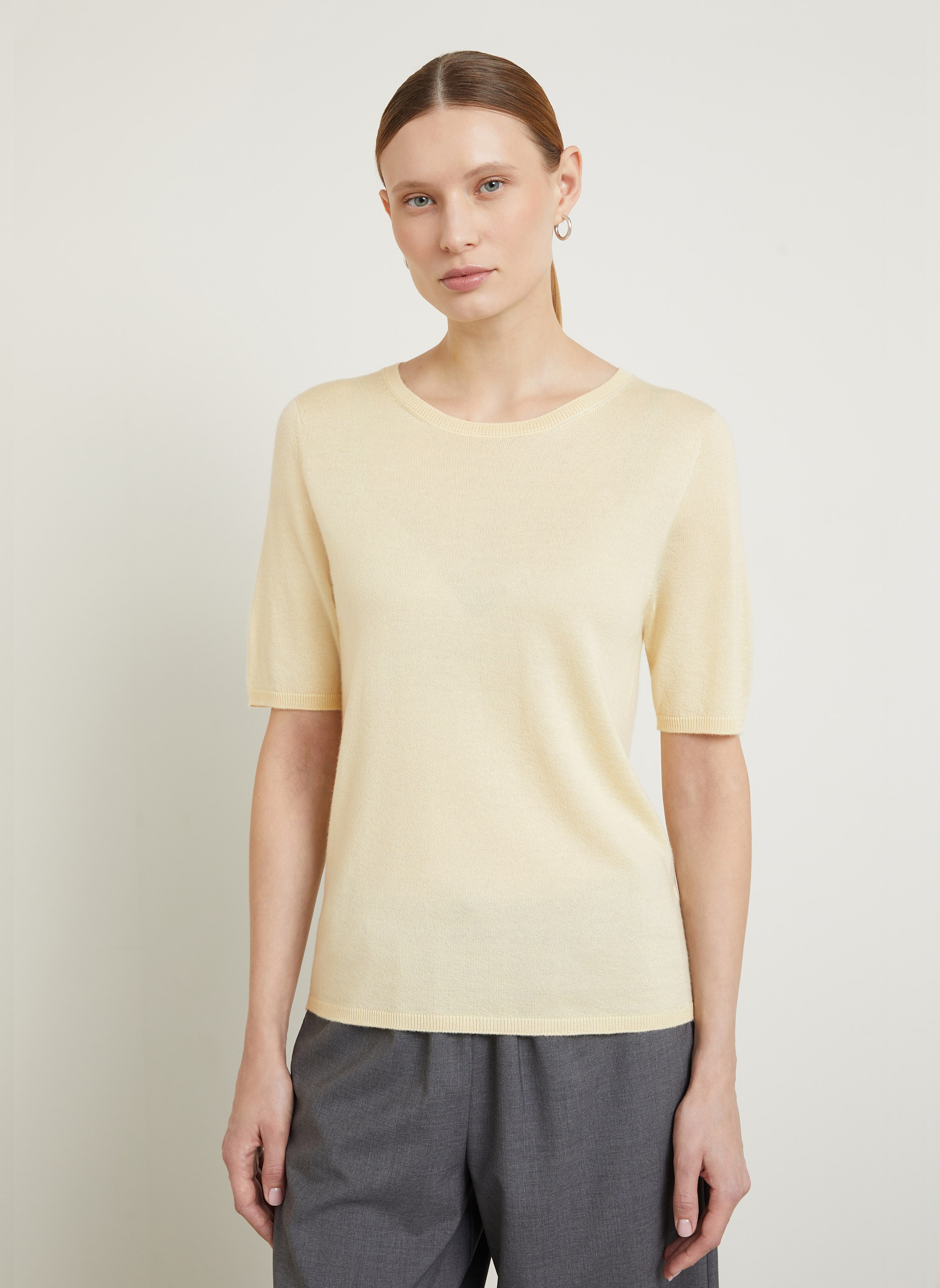 Thumbnail - Iris Von Arnim Strickshirt Aus Cashmere Mit Seide beige