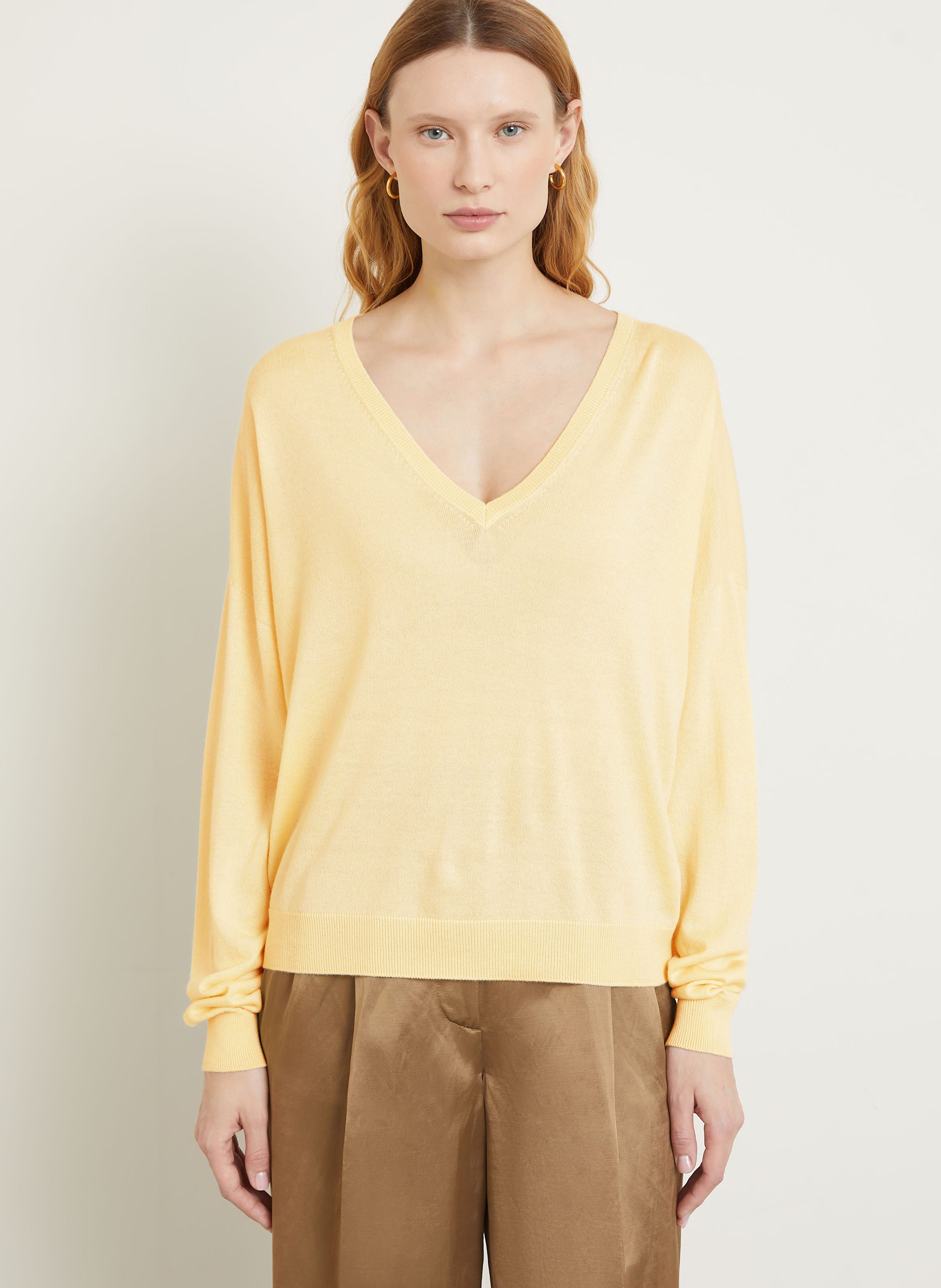 Thumbnail - Iris Von Arnim Cashmere-Pullover Lavina Mit Seide gelb