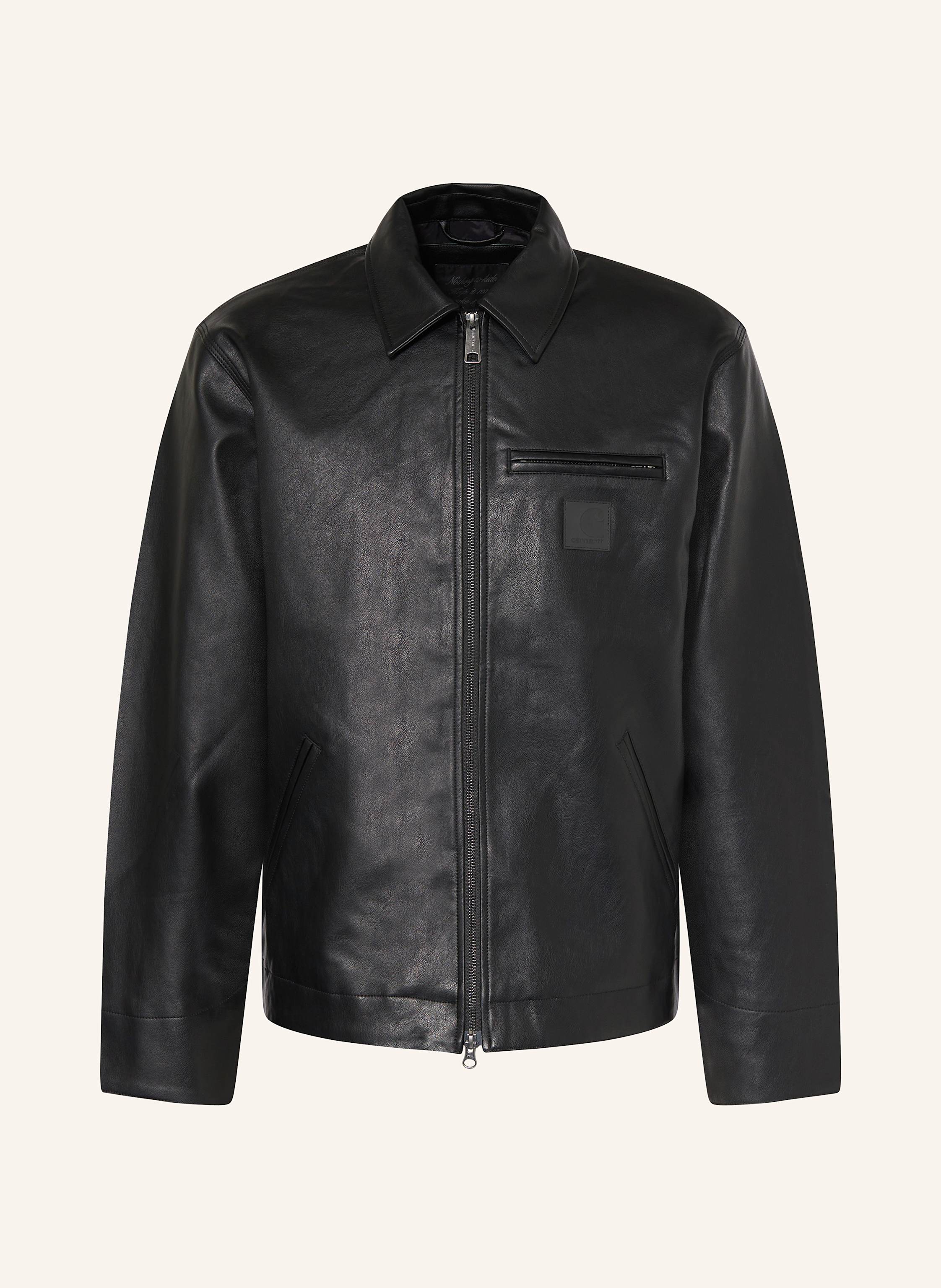 carhartt WIP DETROIT jacket in leather look in black