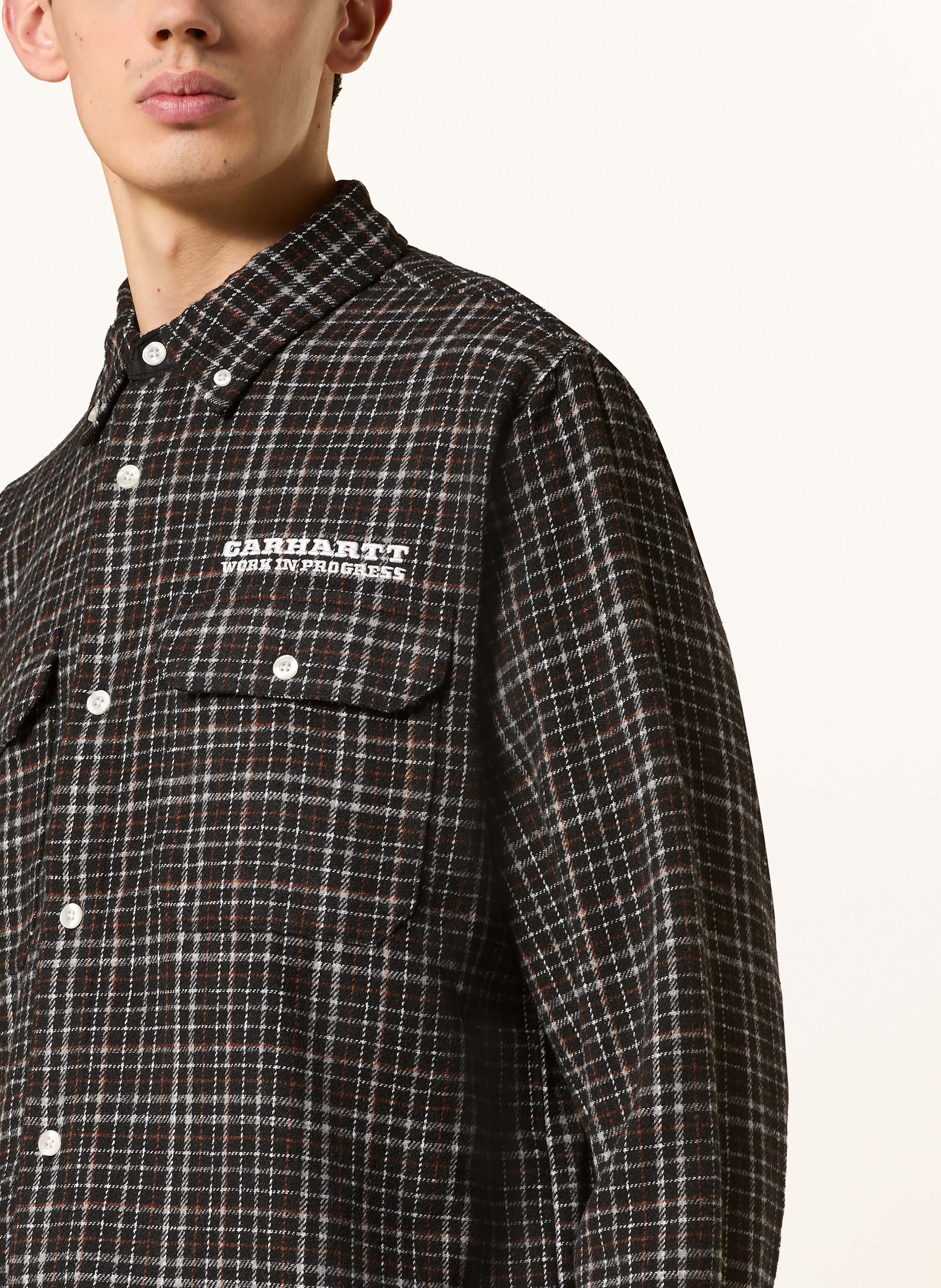 Thumbnail - Carhartt Wip Flanell-Overjacket Runaway schwarz