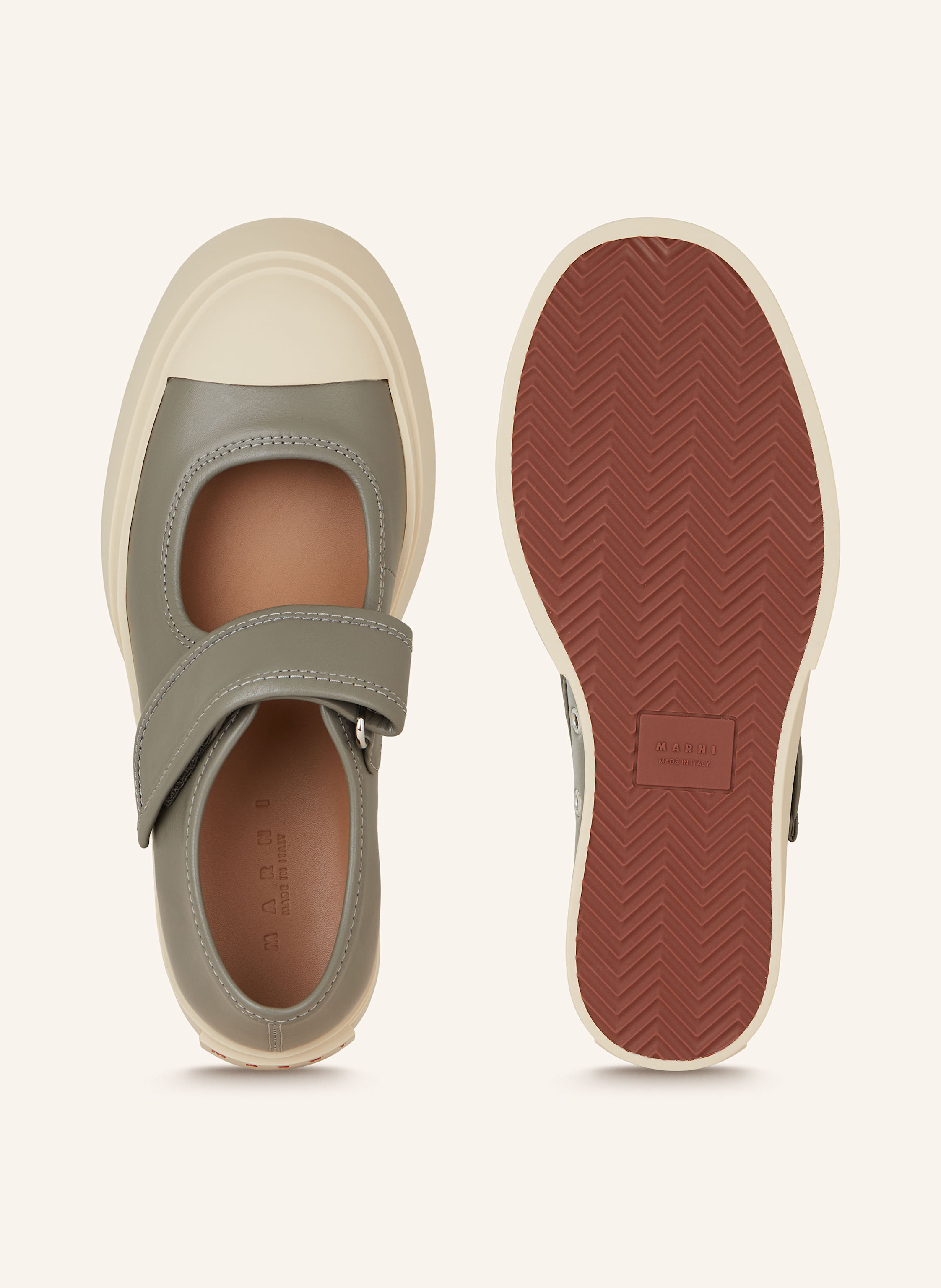 Thumbnail - Marni Plateau-Ballerinas grau