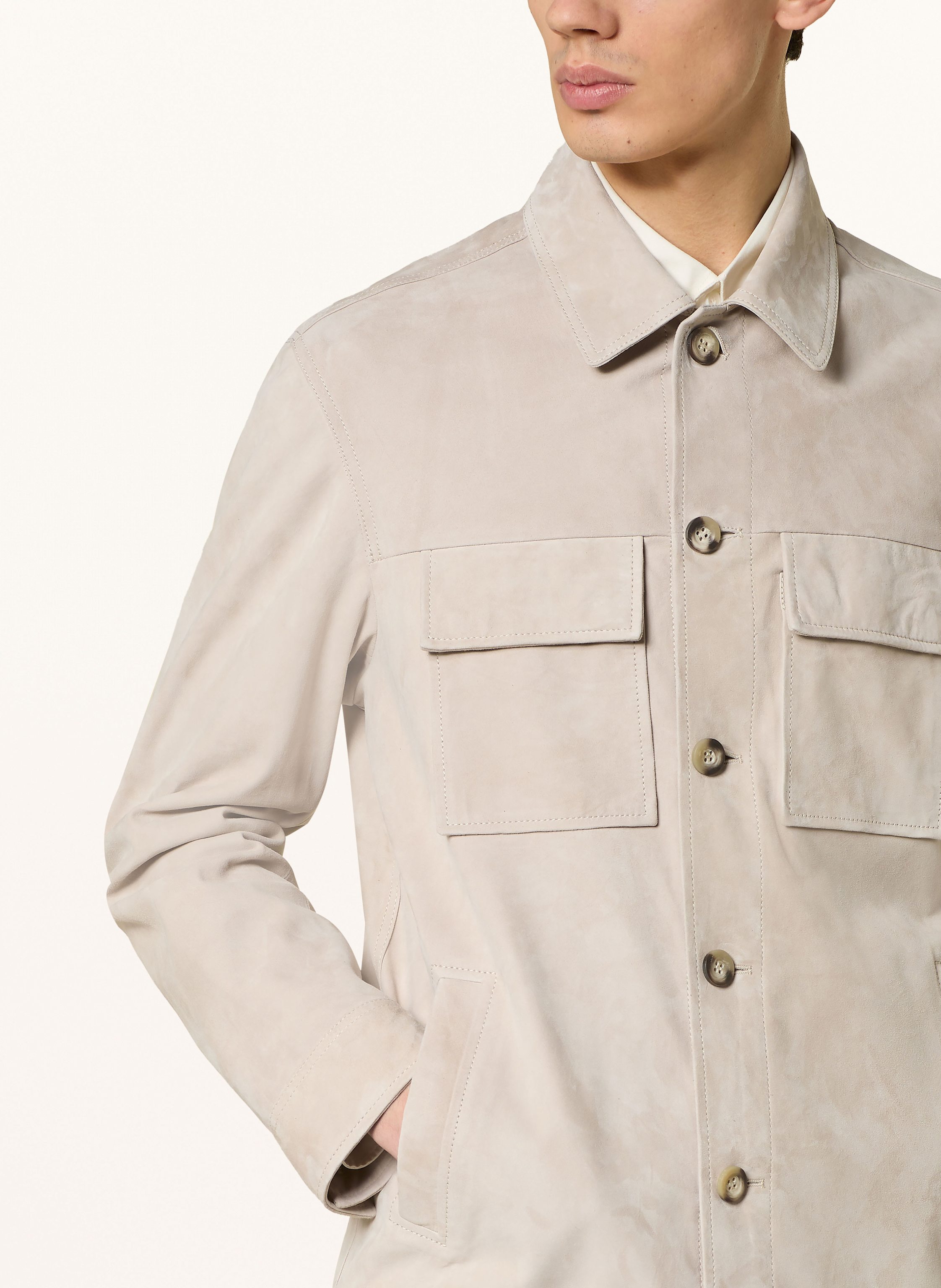 Thumbnail - Arma Leder-Overjacket Mex beige