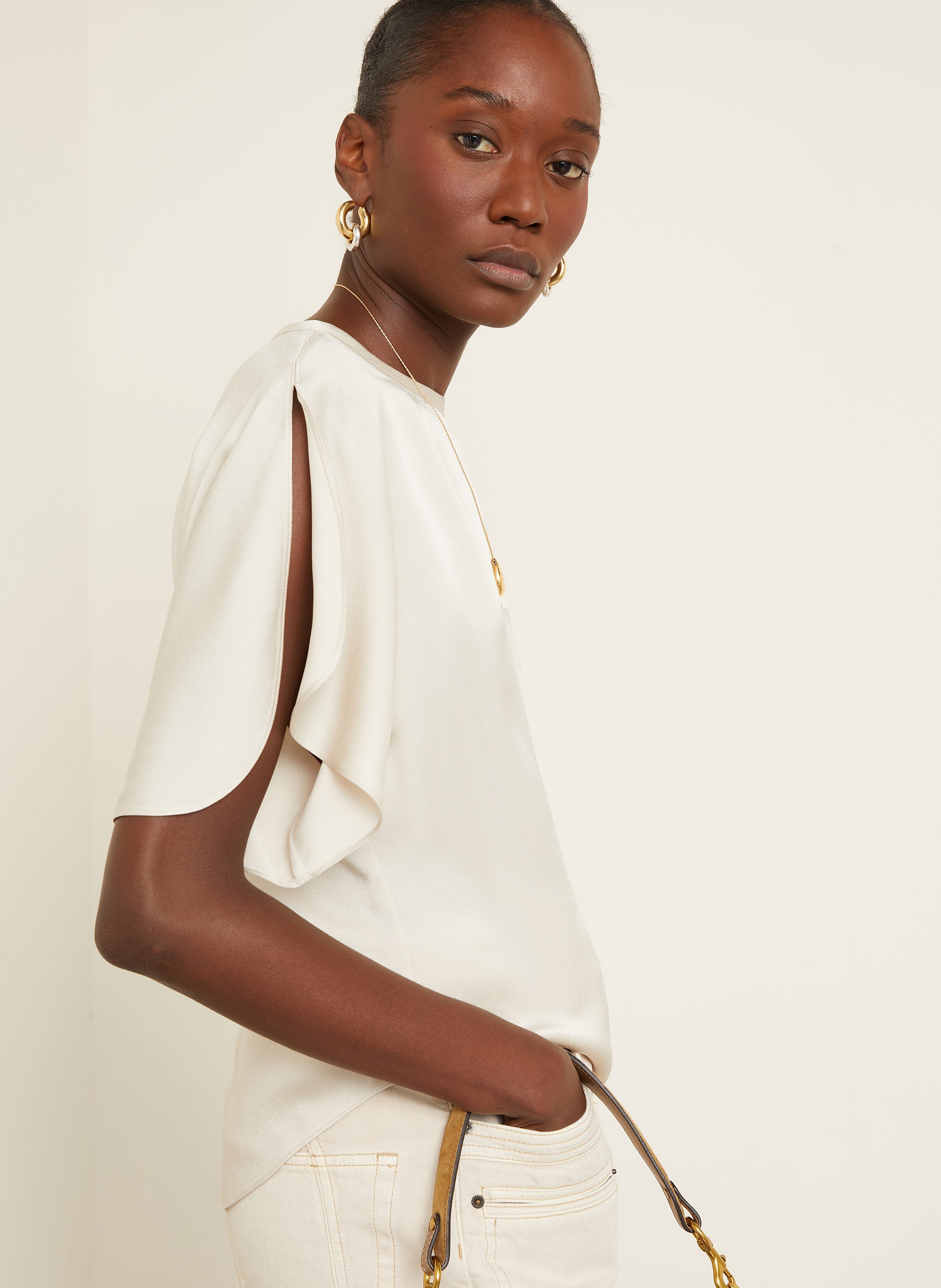 Thumbnail - Isabel Marant Blusenshirt Karlita Aus Satin weiss