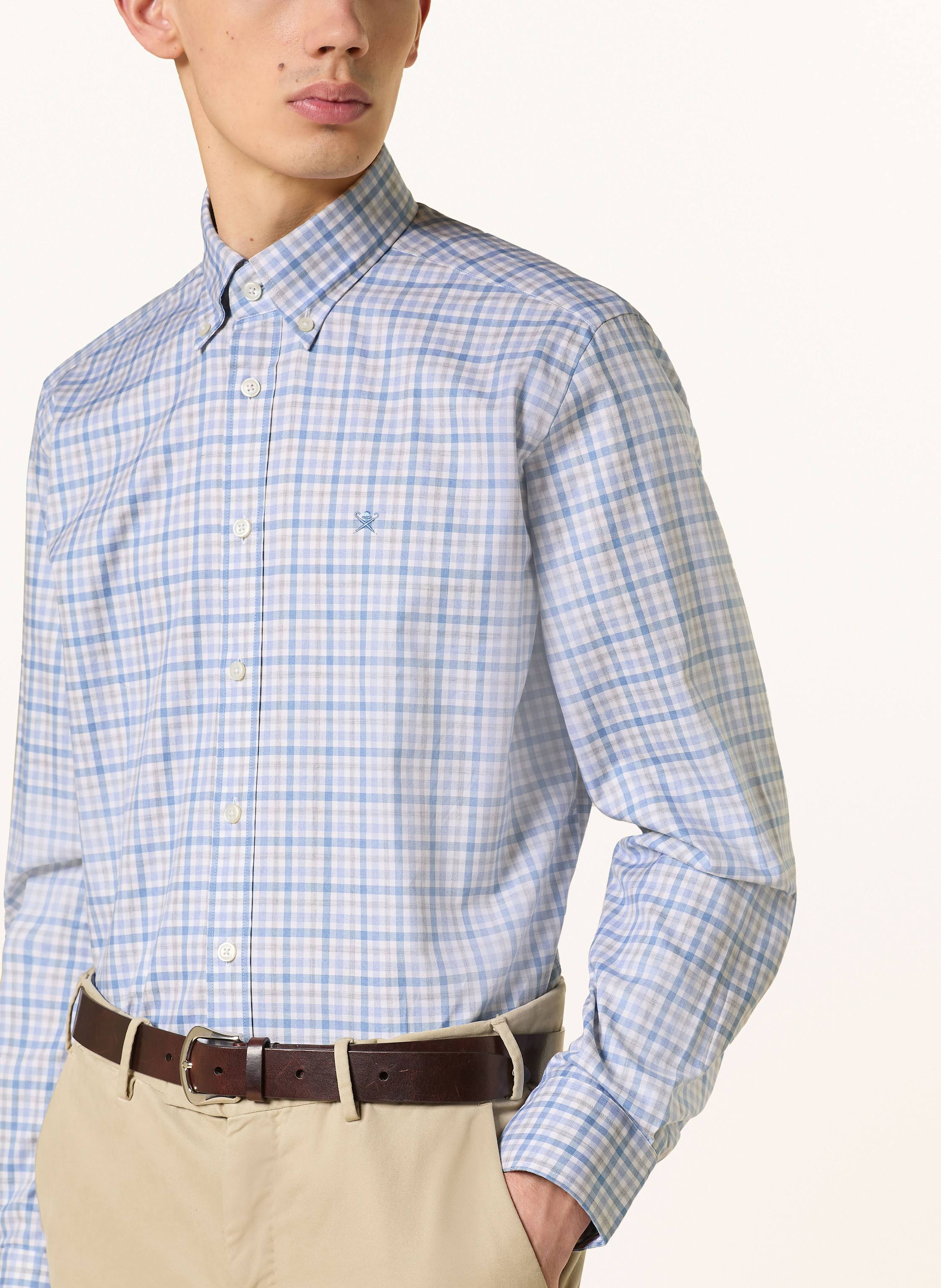 Thumbnail - Hackett London Hemd Mouline Regular Fit blau