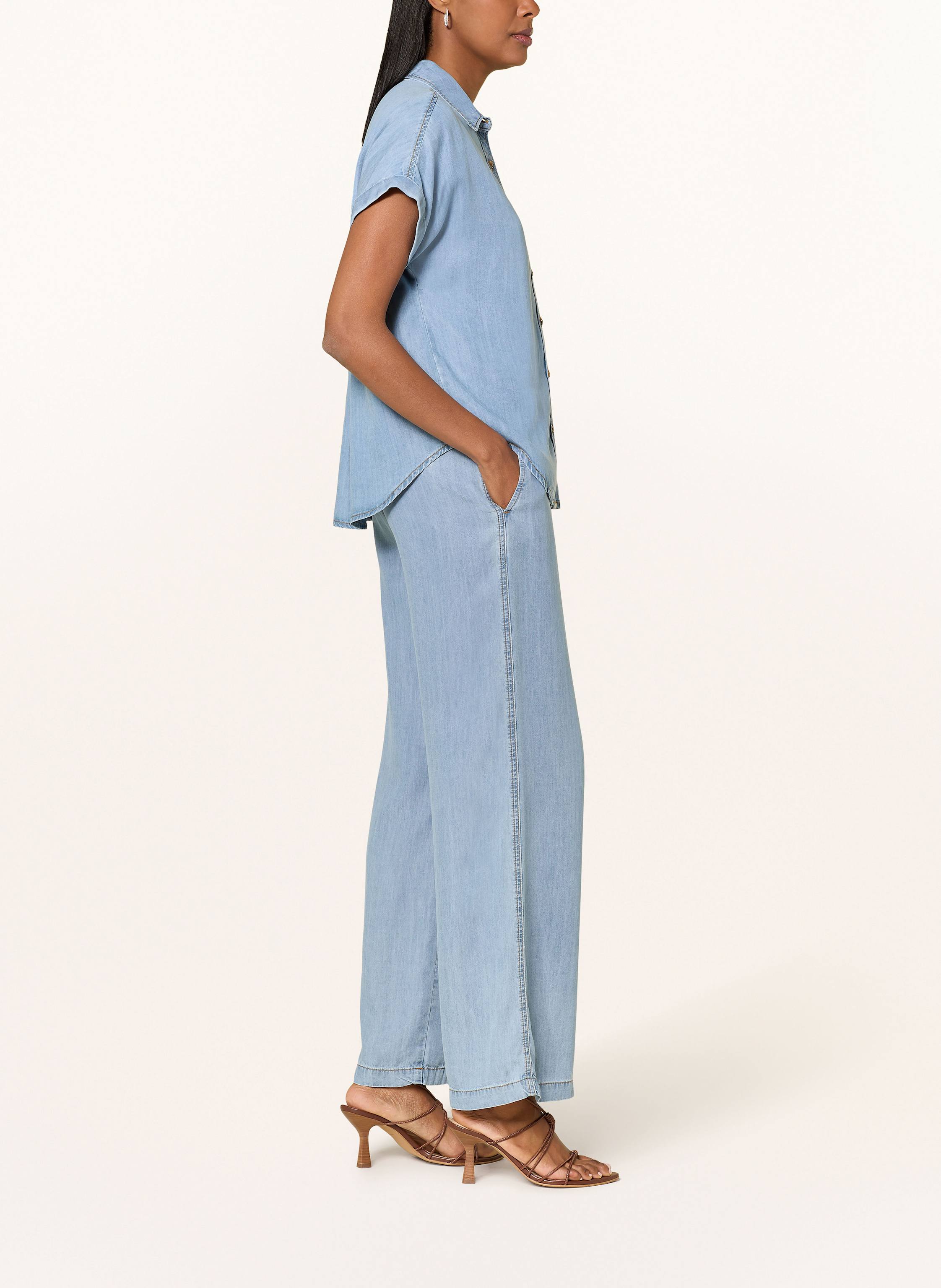 Thumbnail - Emily Van Den Bergh Marlenehose In Jeansoptik blau