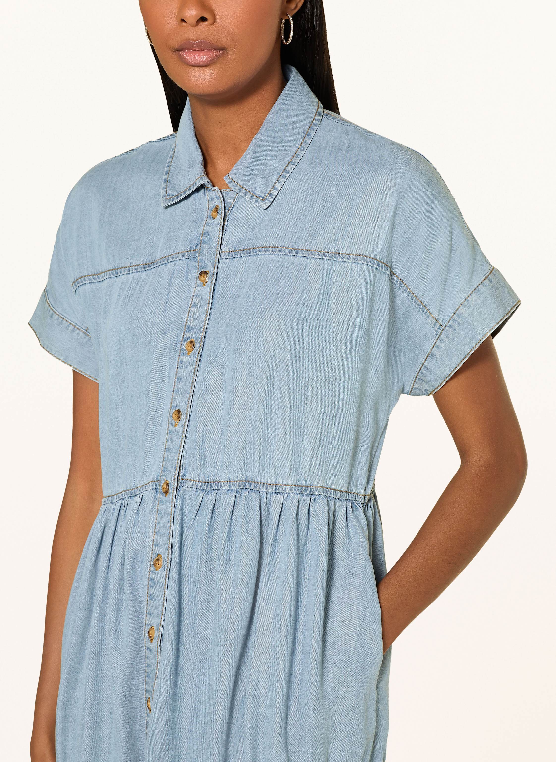 Thumbnail - Emily Van Den Bergh Hemdblusenkleid In Jeansoptik blau