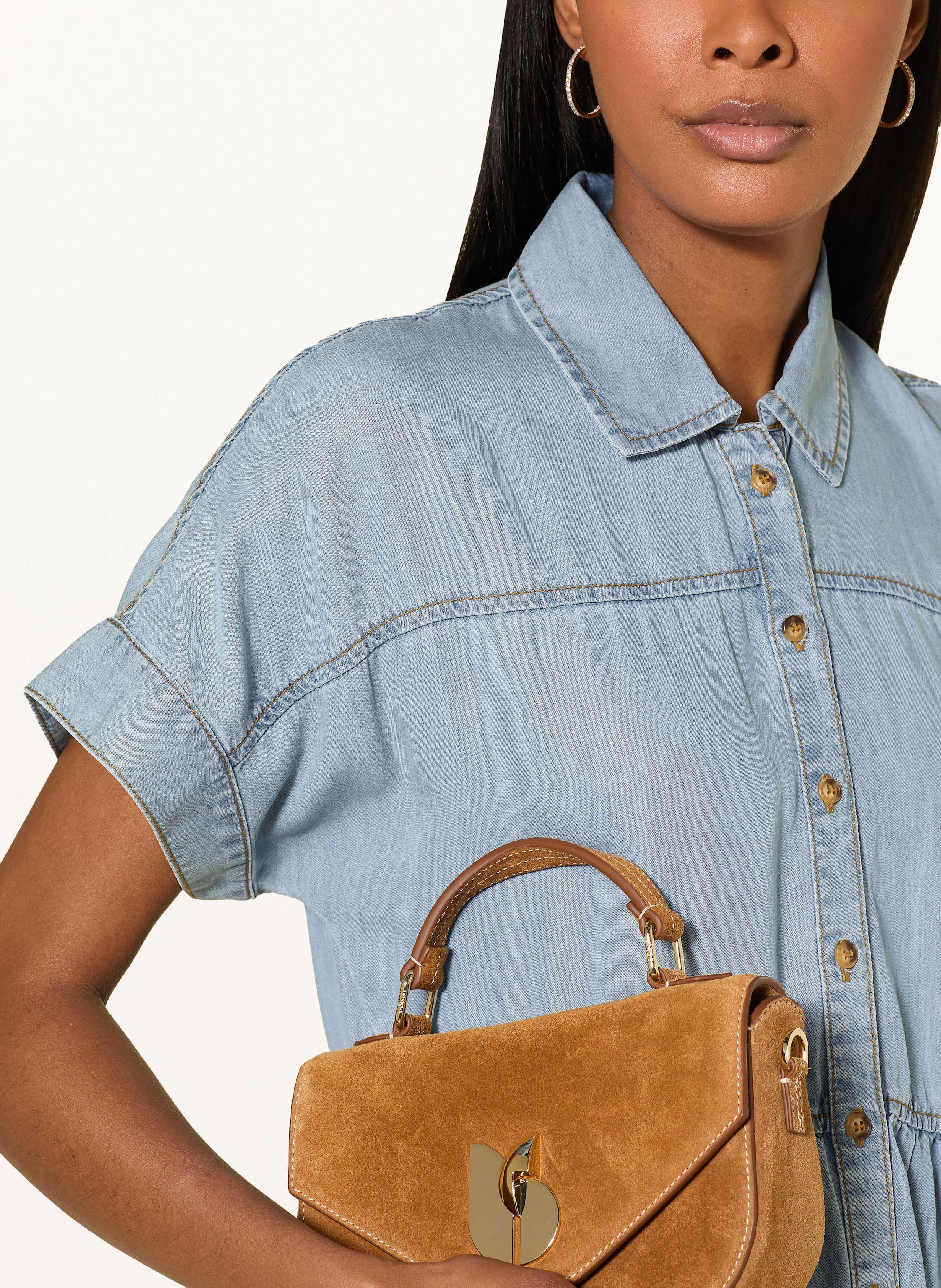 Thumbnail - Emily Van Den Bergh Hemdblusenkleid In Jeansoptik blau