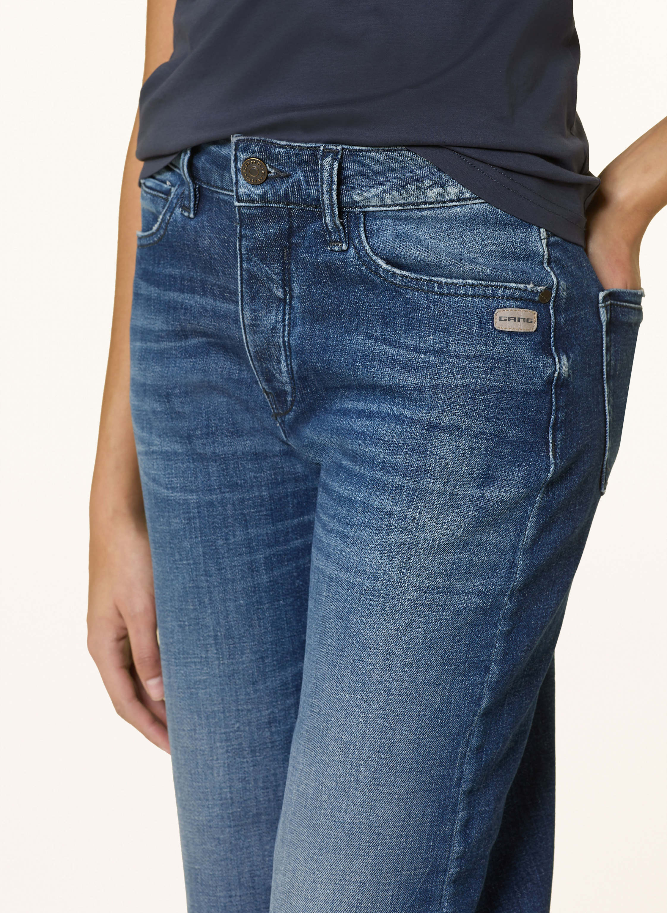 Thumbnail - Gang Straight Jeans 94jul Cropped blau